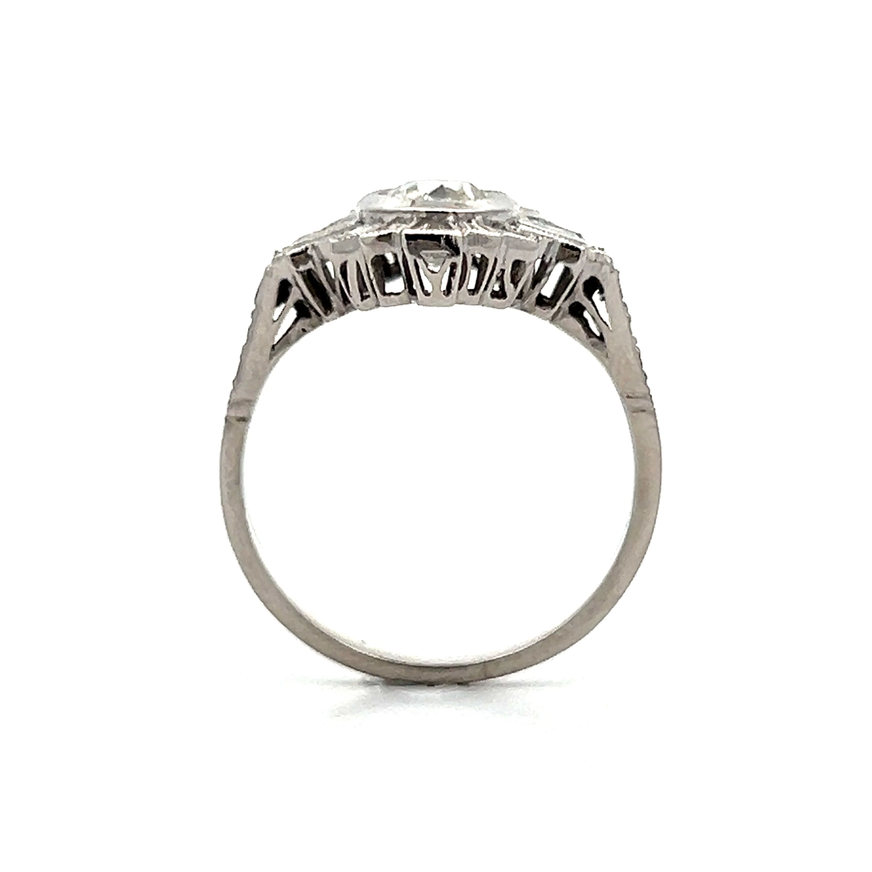 .92 Diamond Ballerina Halo Cocktail Ring in Platinum - Image 4