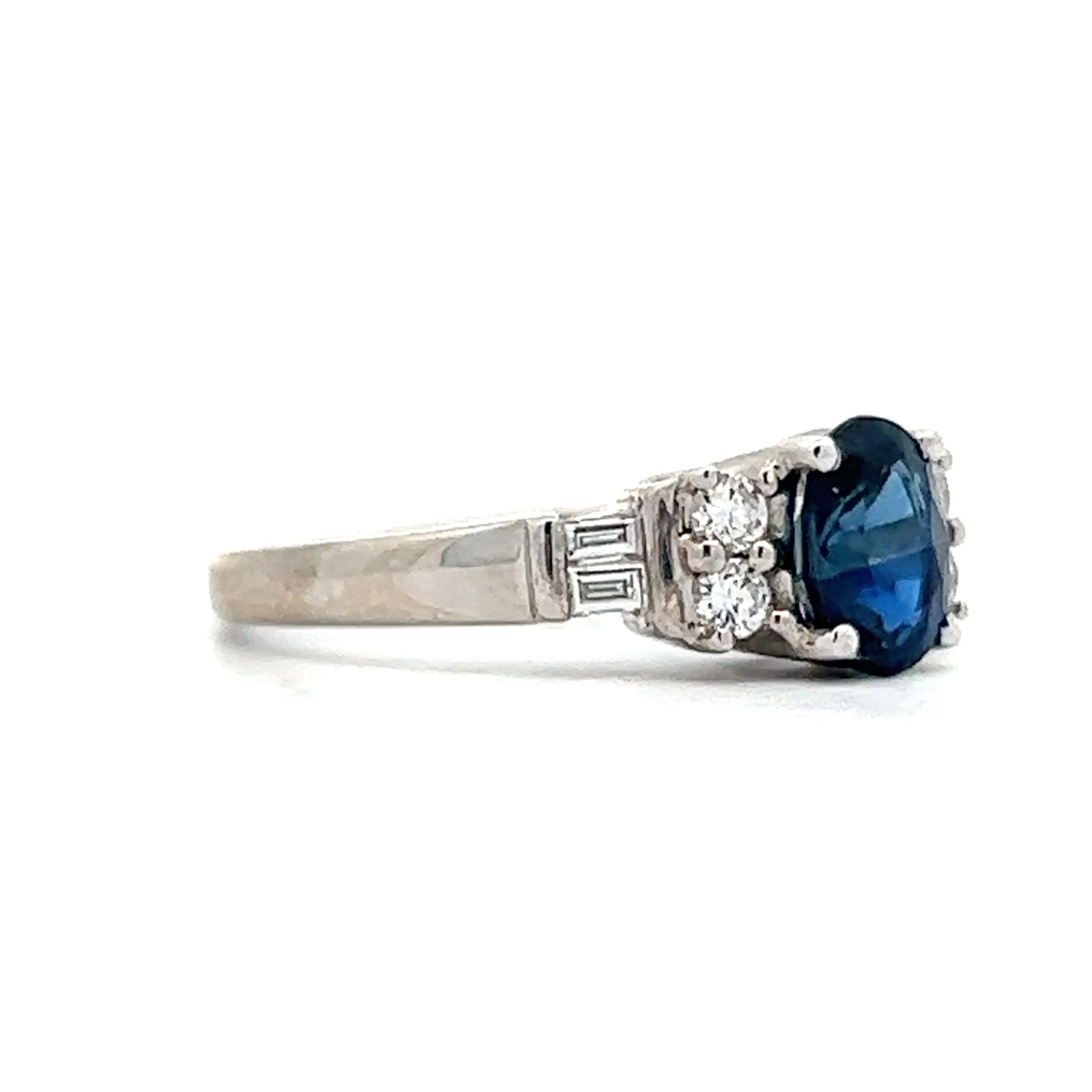 .92 Oval Cut Sapphire Engagement Ring in 18k White Gold - Image 3