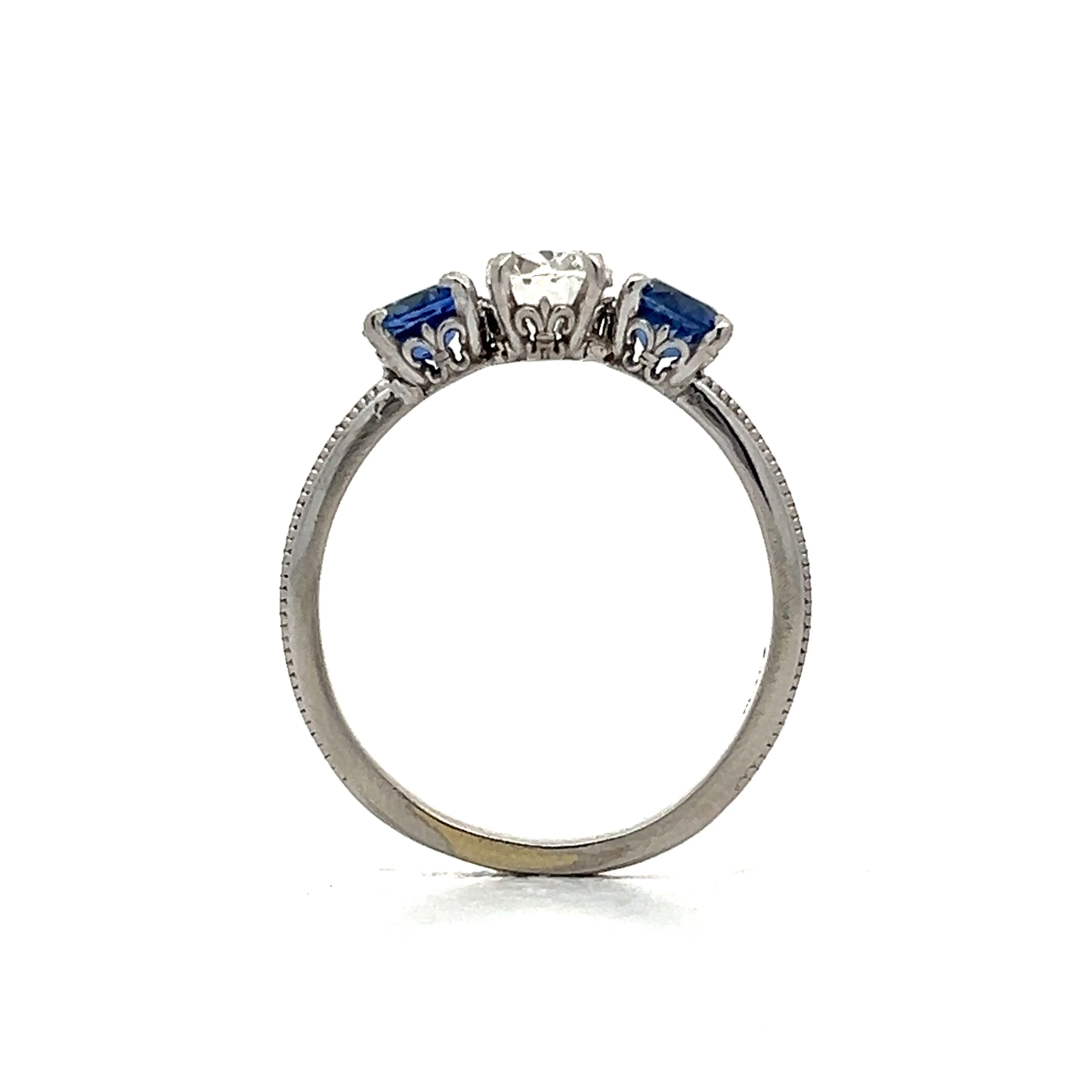.93 Antique Cushion Cut Diamond Engagement Ring in Platinum - Image 4