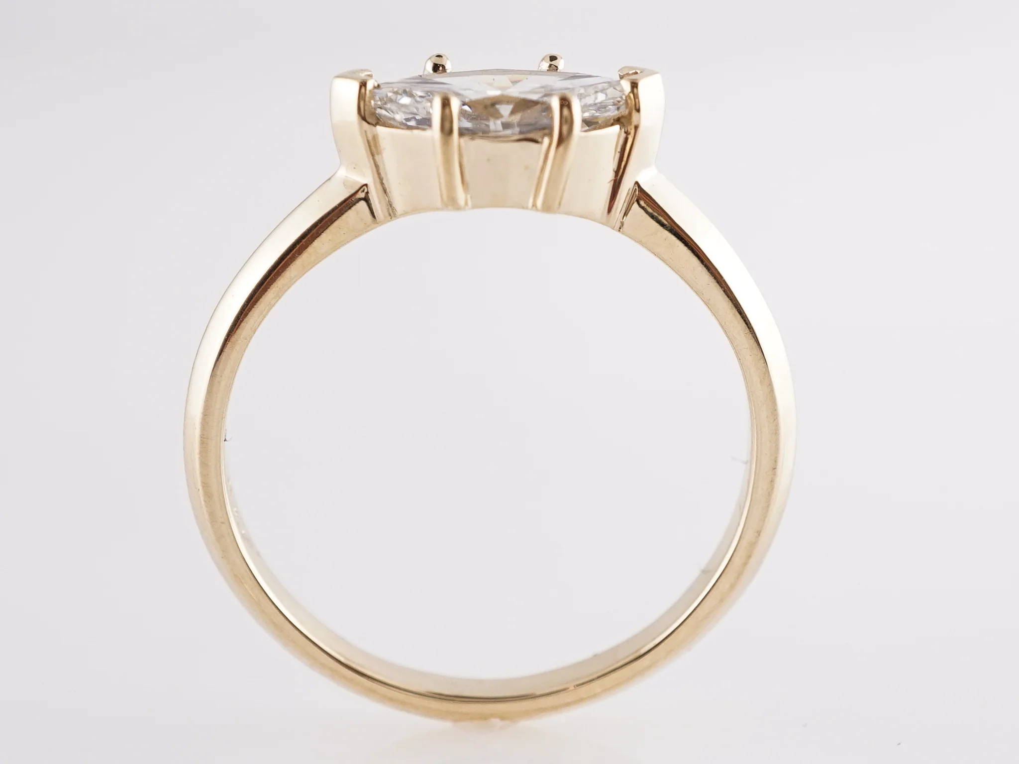 .93 Marquise Cut Diamond Engagement Ring in 14k Yellow Gold - Image 4