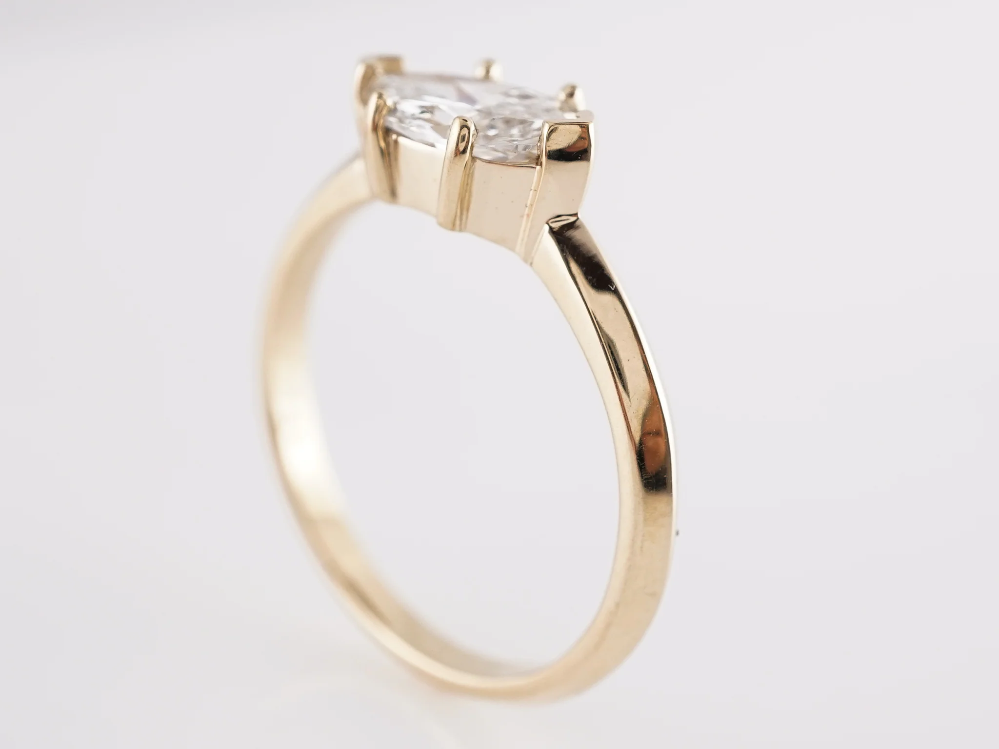 .93 Marquise Cut Diamond Engagement Ring in 14k Yellow Gold - Image 5