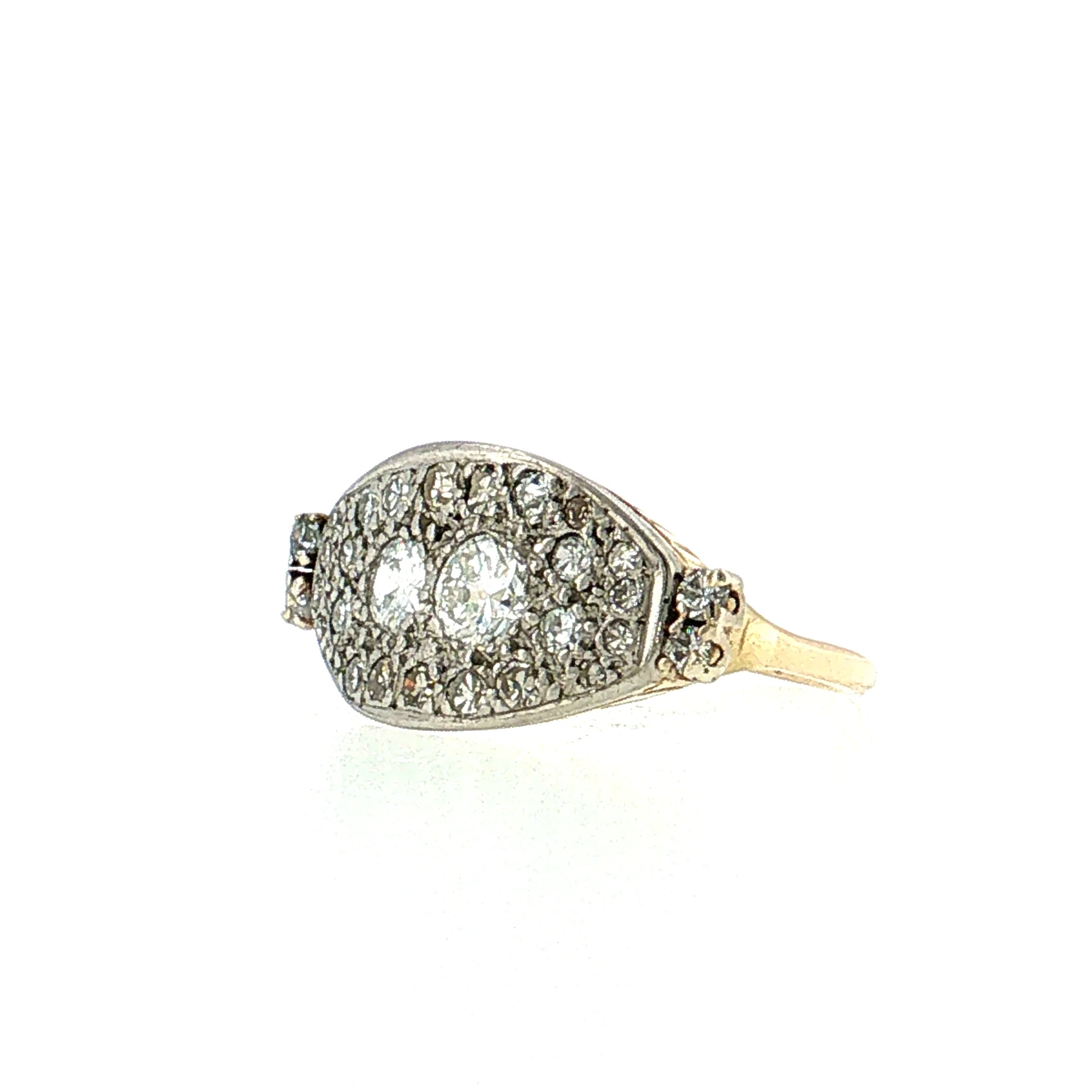 .93 Vintage Retro Diamond Cocktail Ring 14k - Image 2