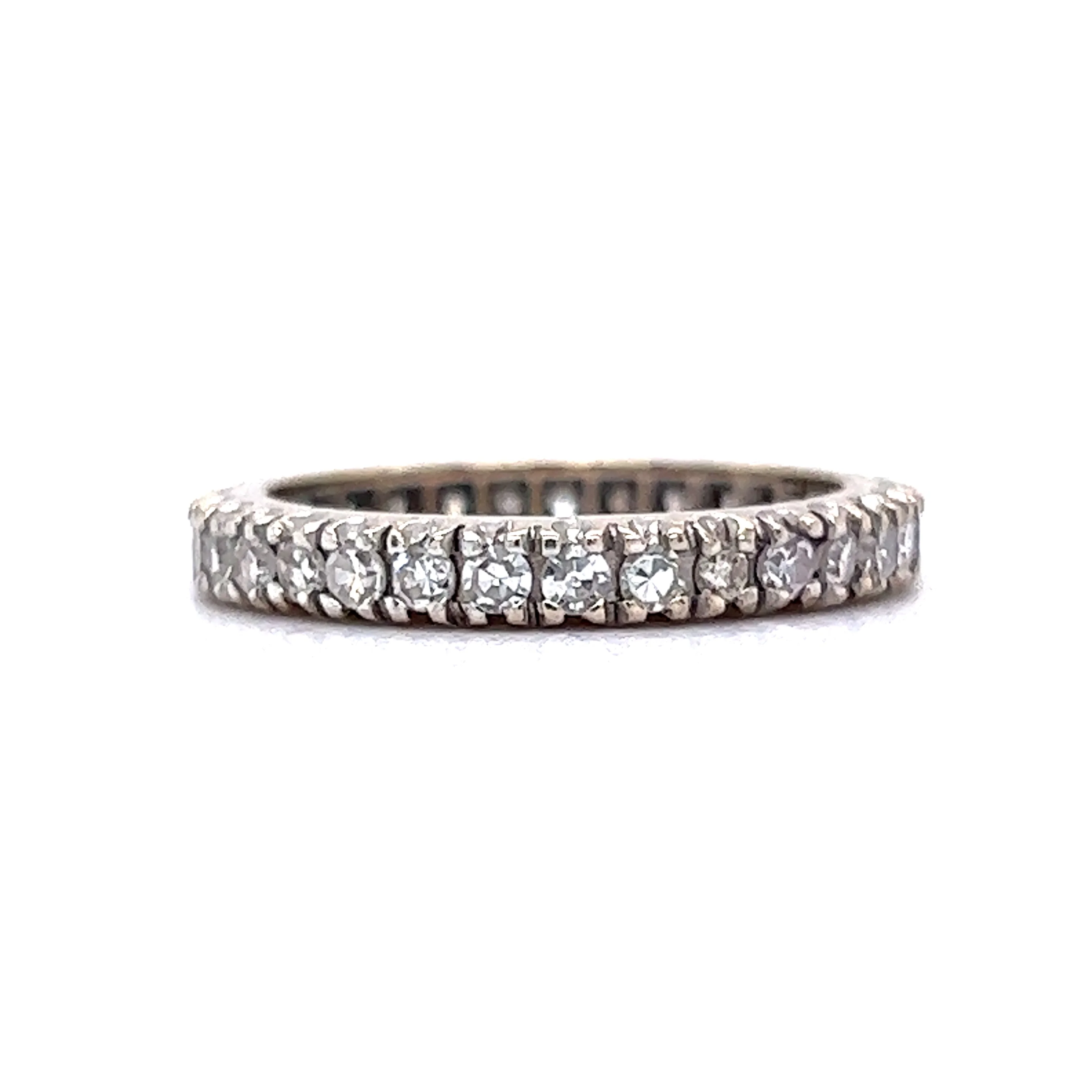 .93 Single Cut Diamond Eternity Band in 14k White Gold