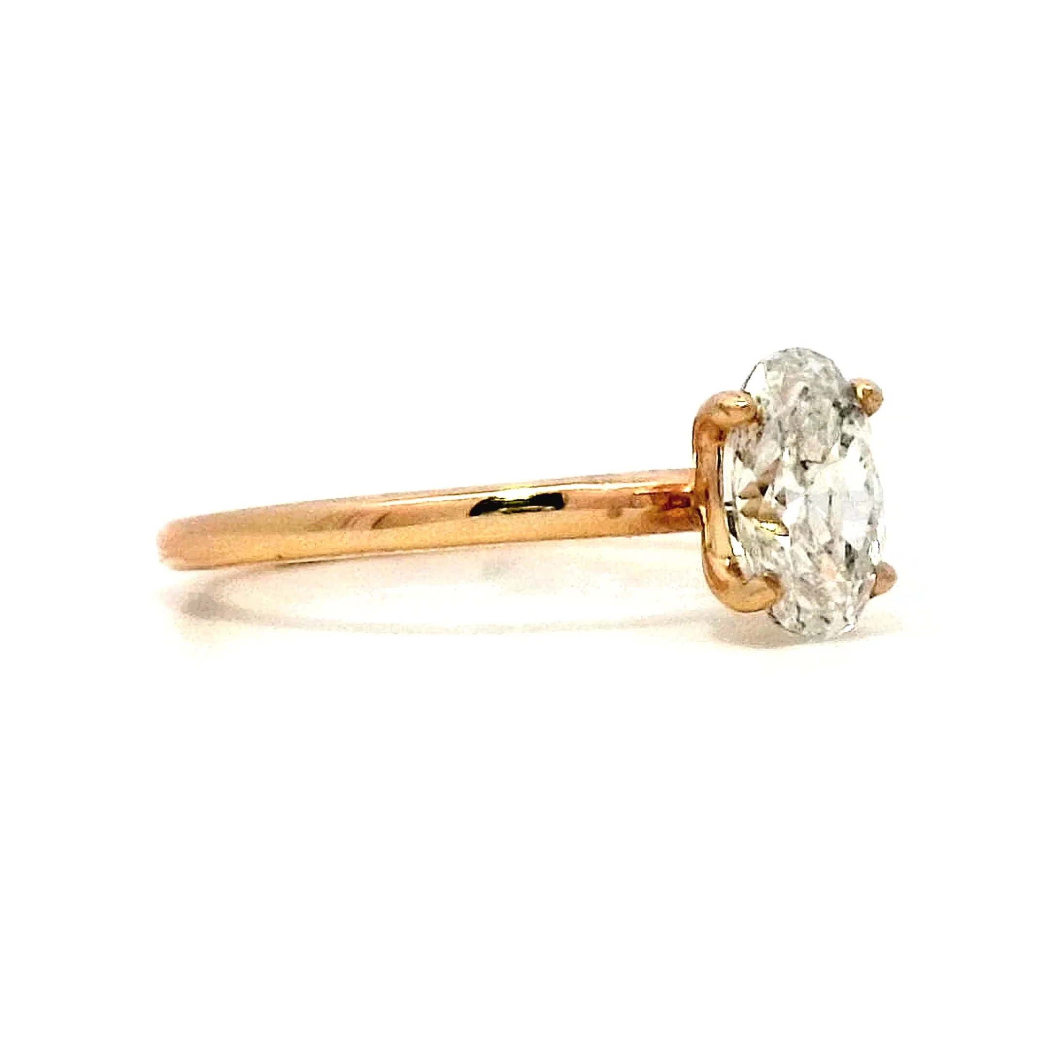 .94 Oval Diamond Solitaire Engagement Ring in 14k Yellow Gold - Image 3