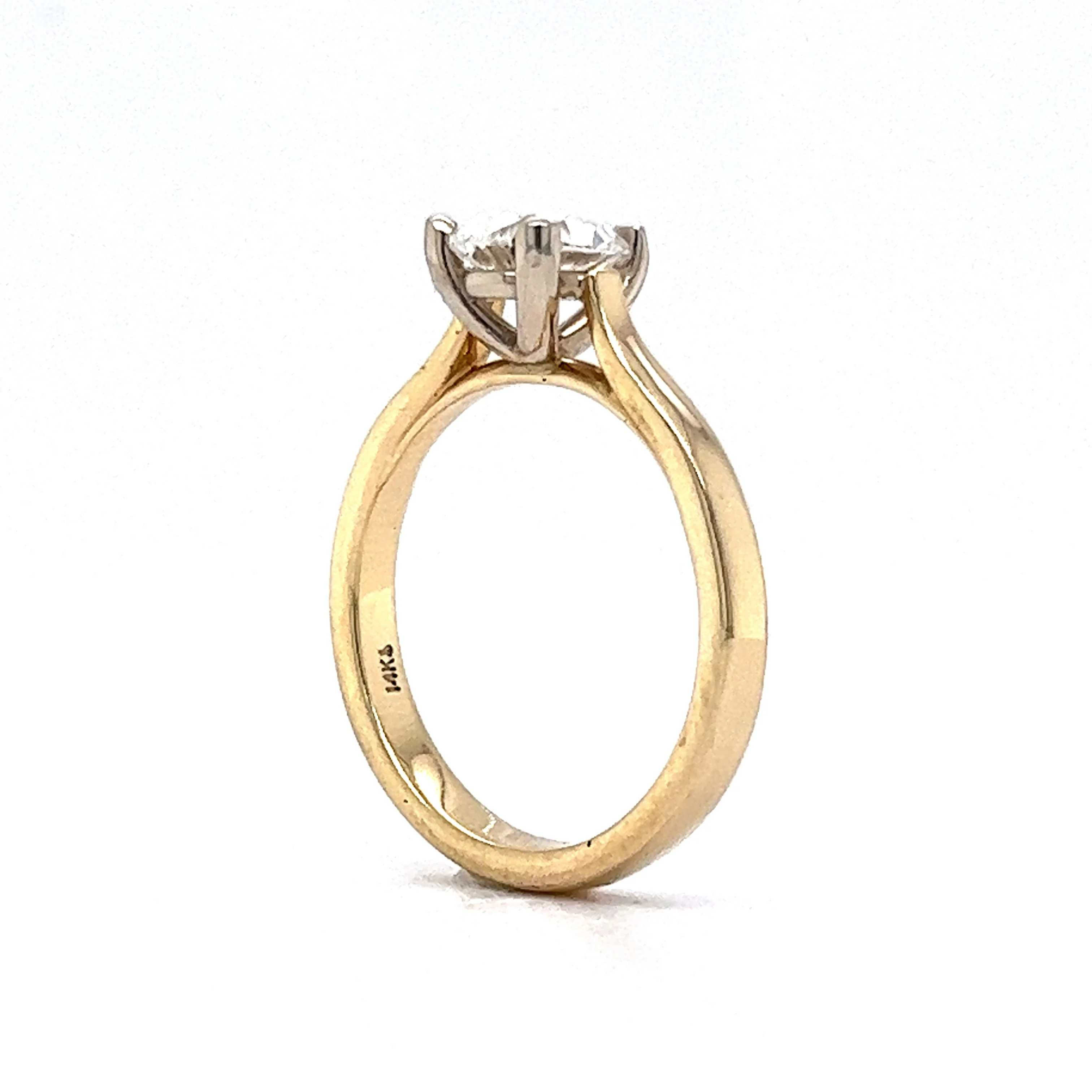.94 Pear Cut Diamond Solitaire Engagement Ring in 14K Yellow Gold - Image 5