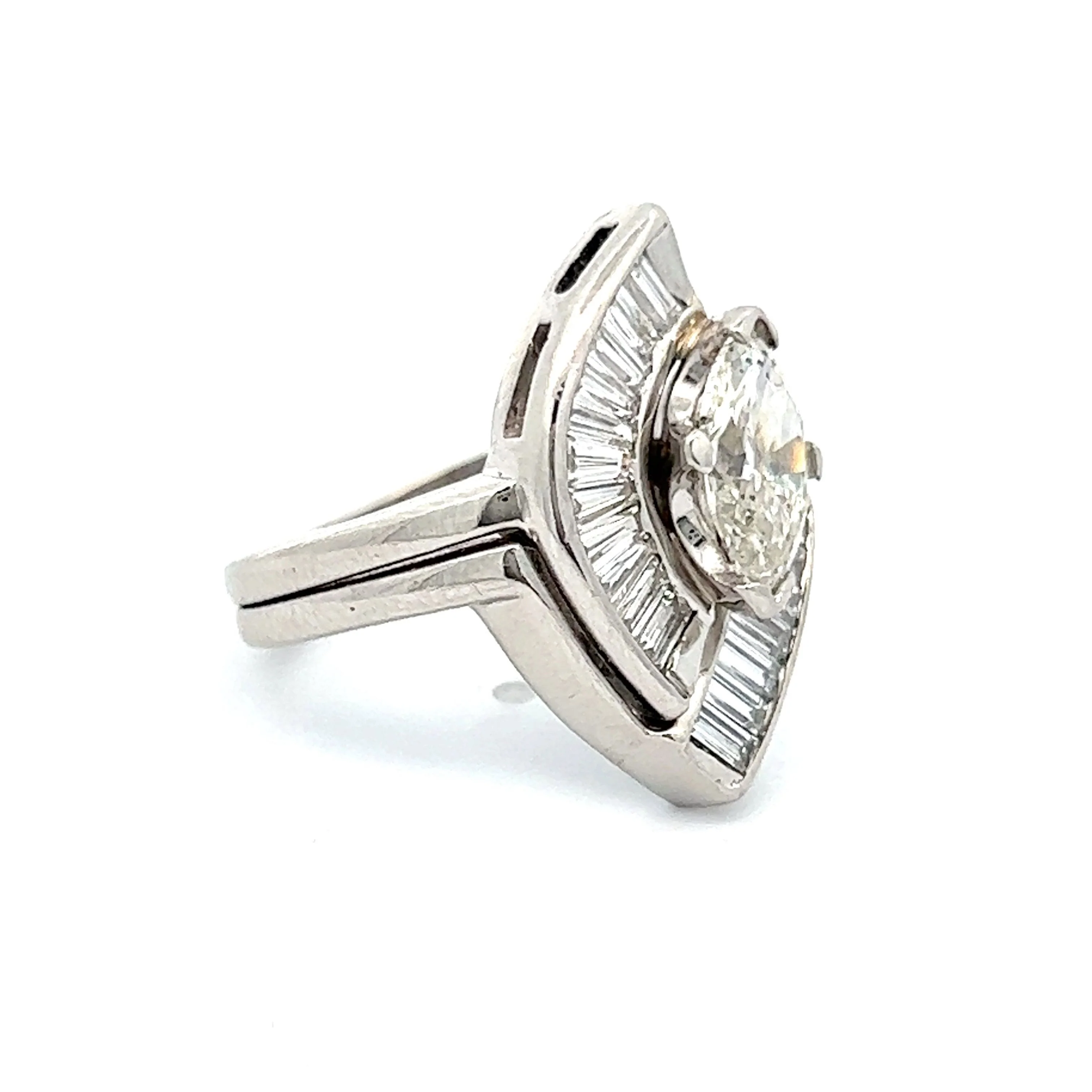 .94 Ballerina Cluster Engagement Ring in Platinum - Image 3