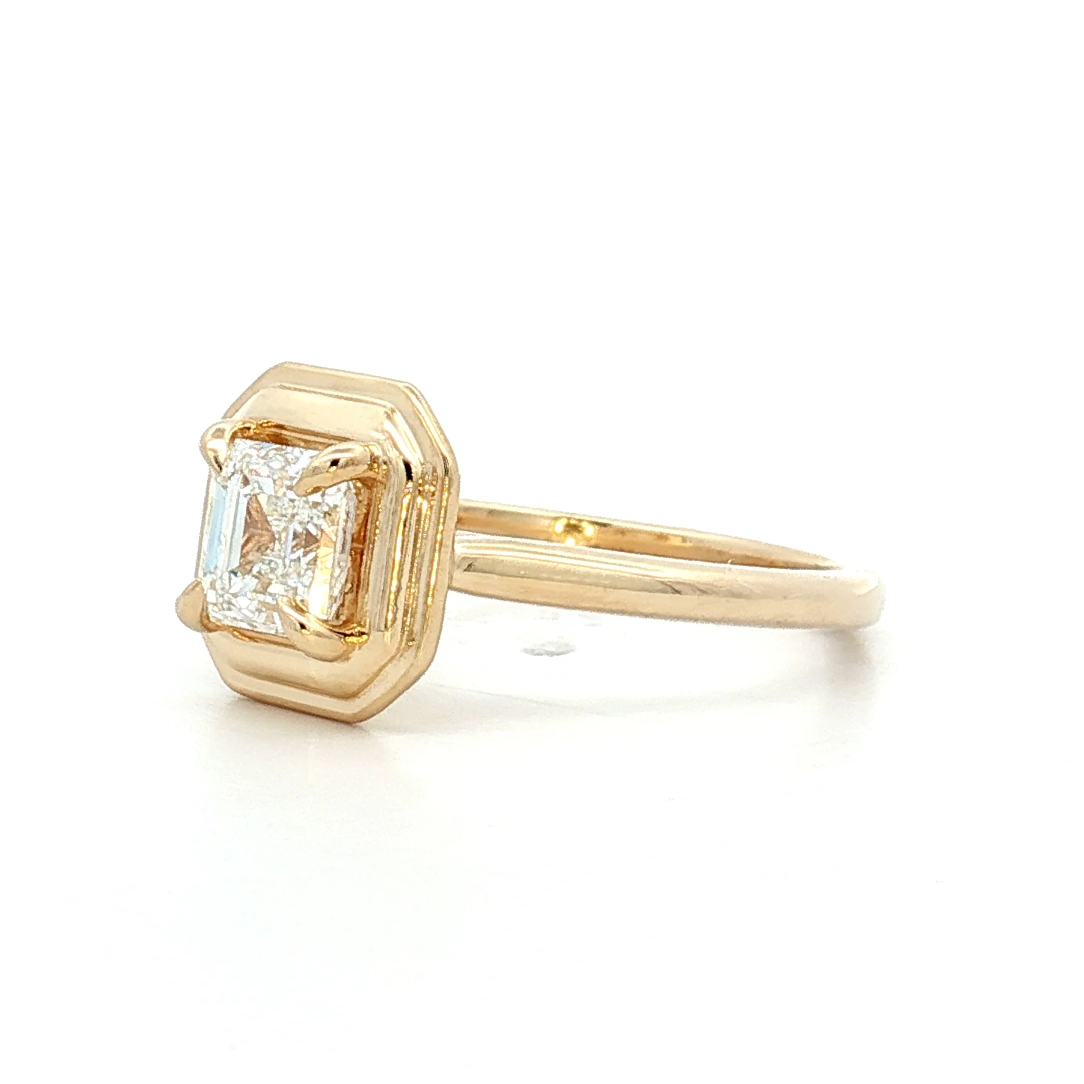 .95 Asscher Diamond Engagement Ring in 14k Yellow Gold - Image 2