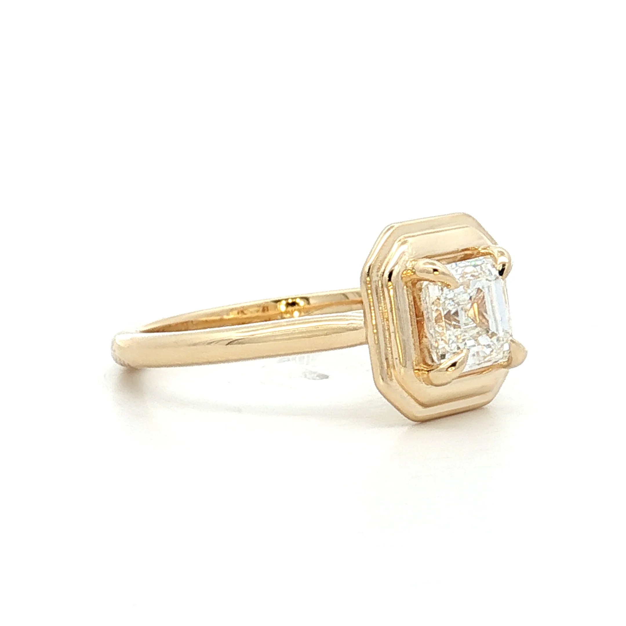 .95 Asscher Diamond Engagement Ring in 14k Yellow Gold - Image 3