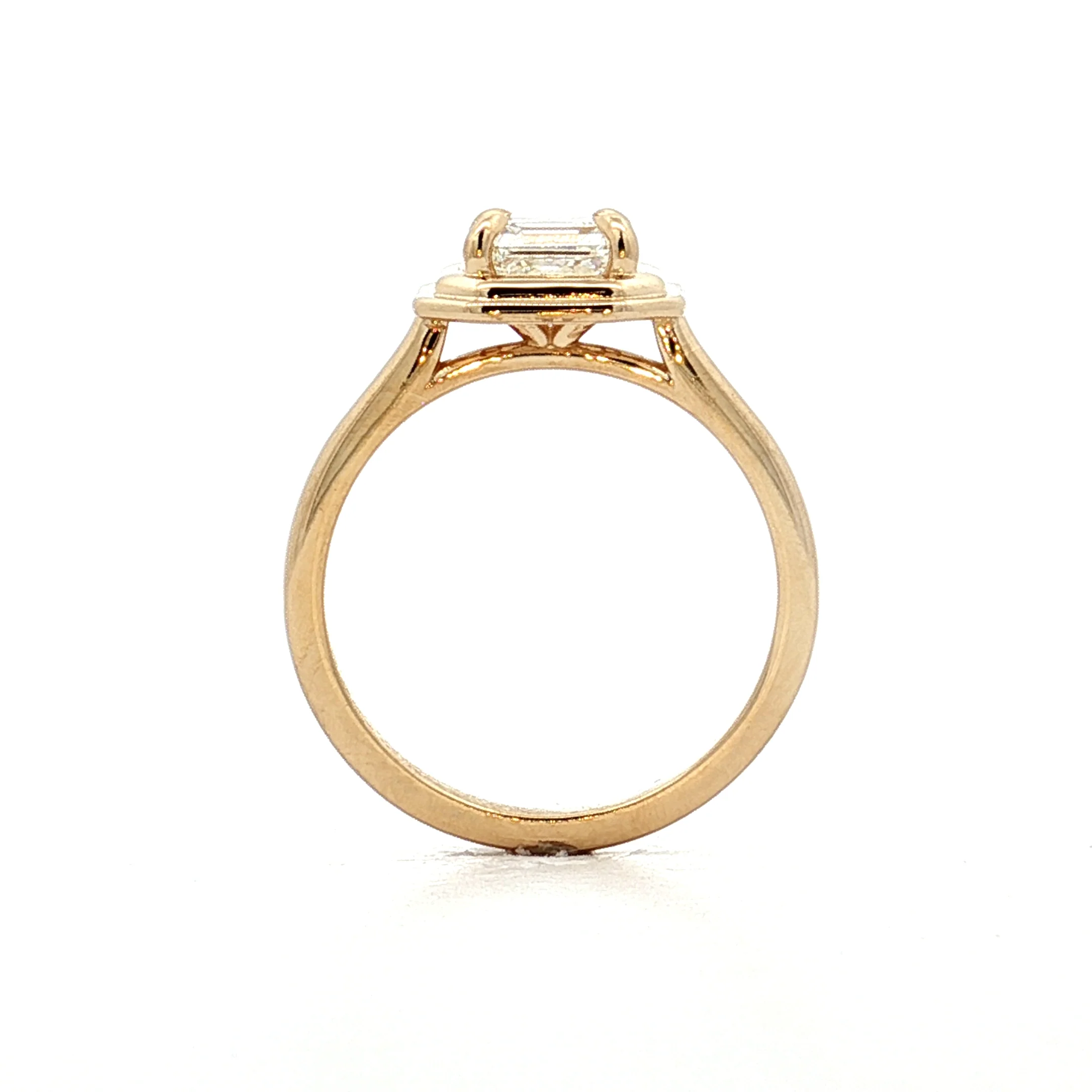 .95 Asscher Diamond Engagement Ring in 14k Yellow Gold - Image 4