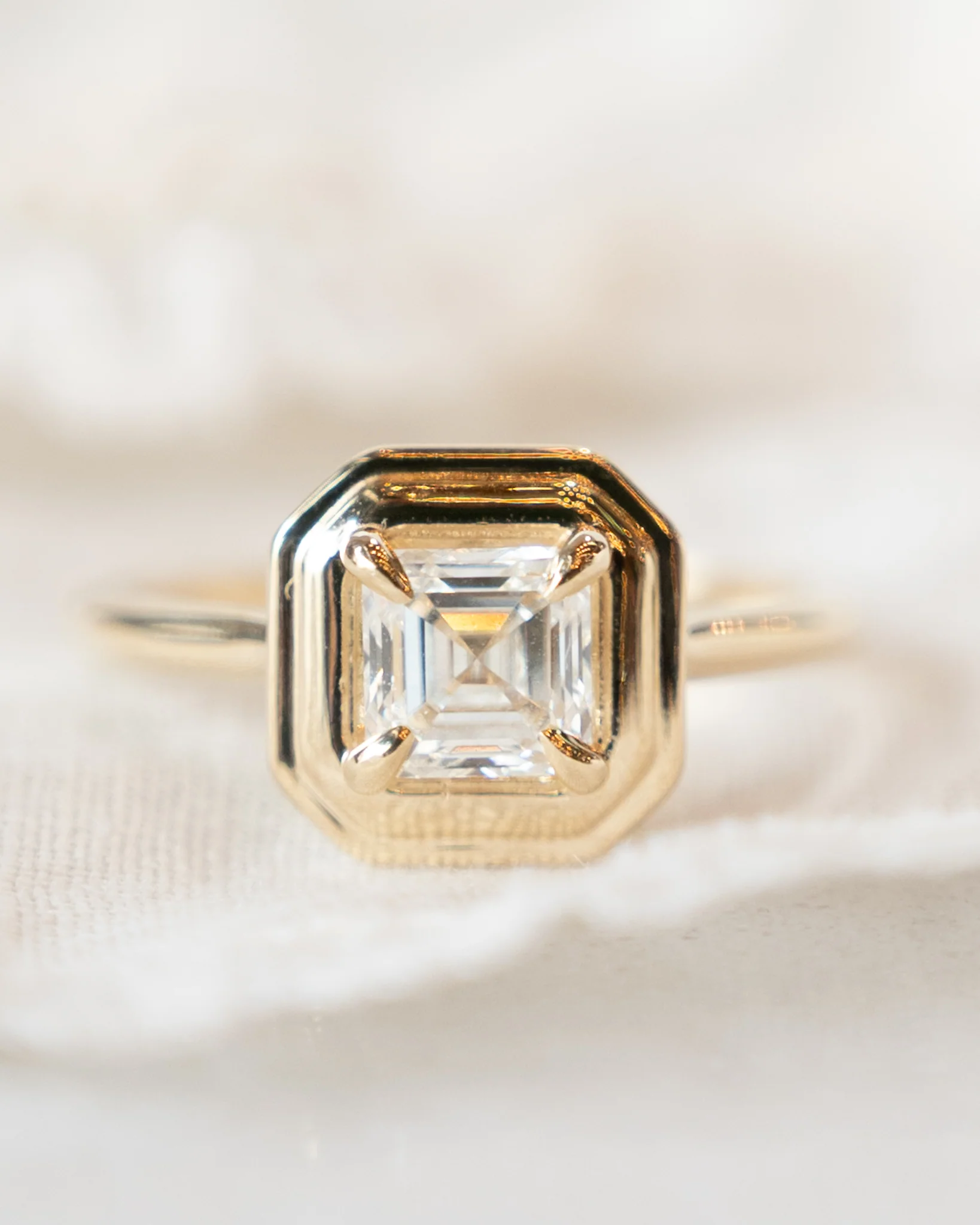 .95 Asscher Diamond Engagement Ring in 14k Yellow Gold - Image 6