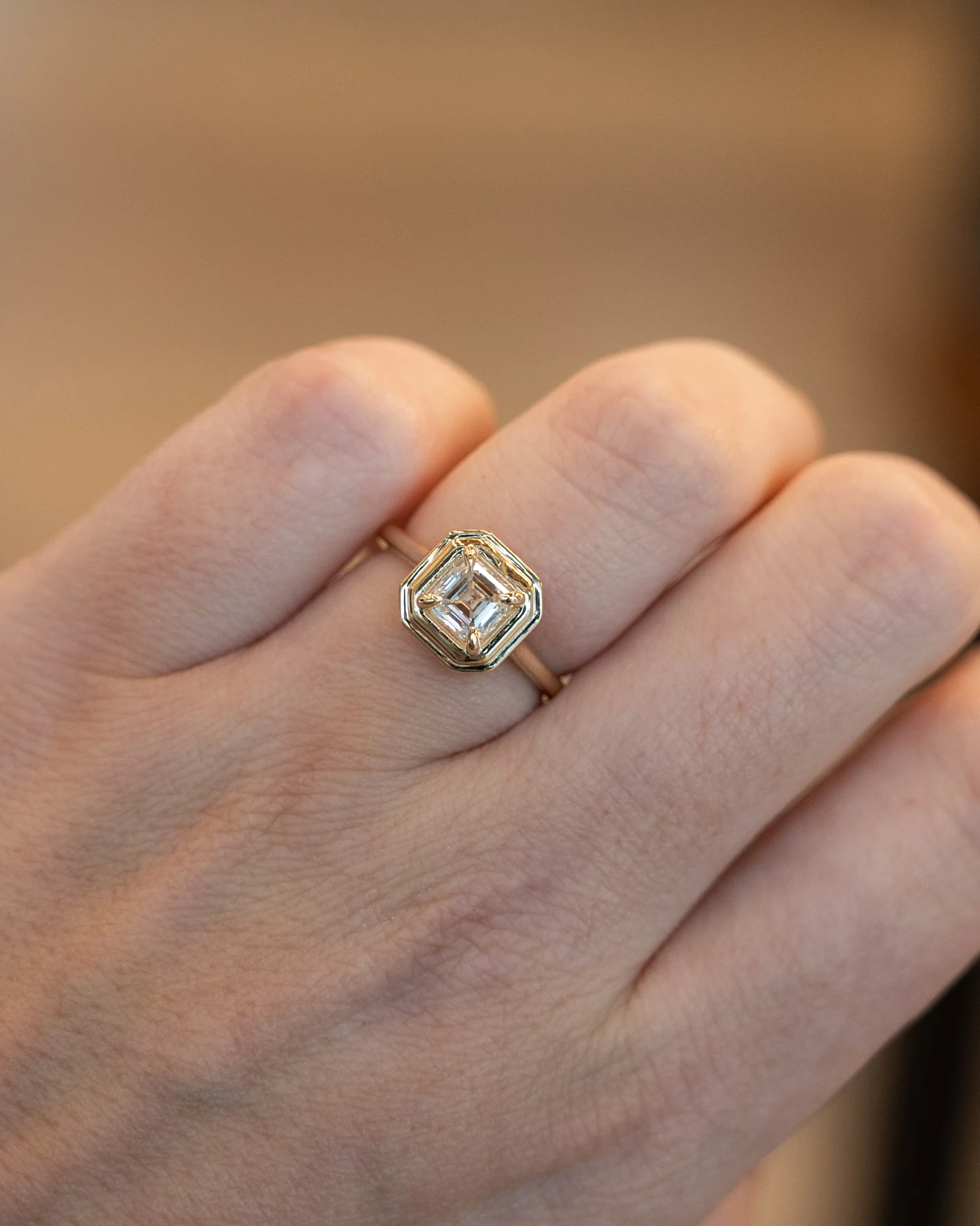 .95 Asscher Diamond Engagement Ring in 14k Yellow Gold - Image 7