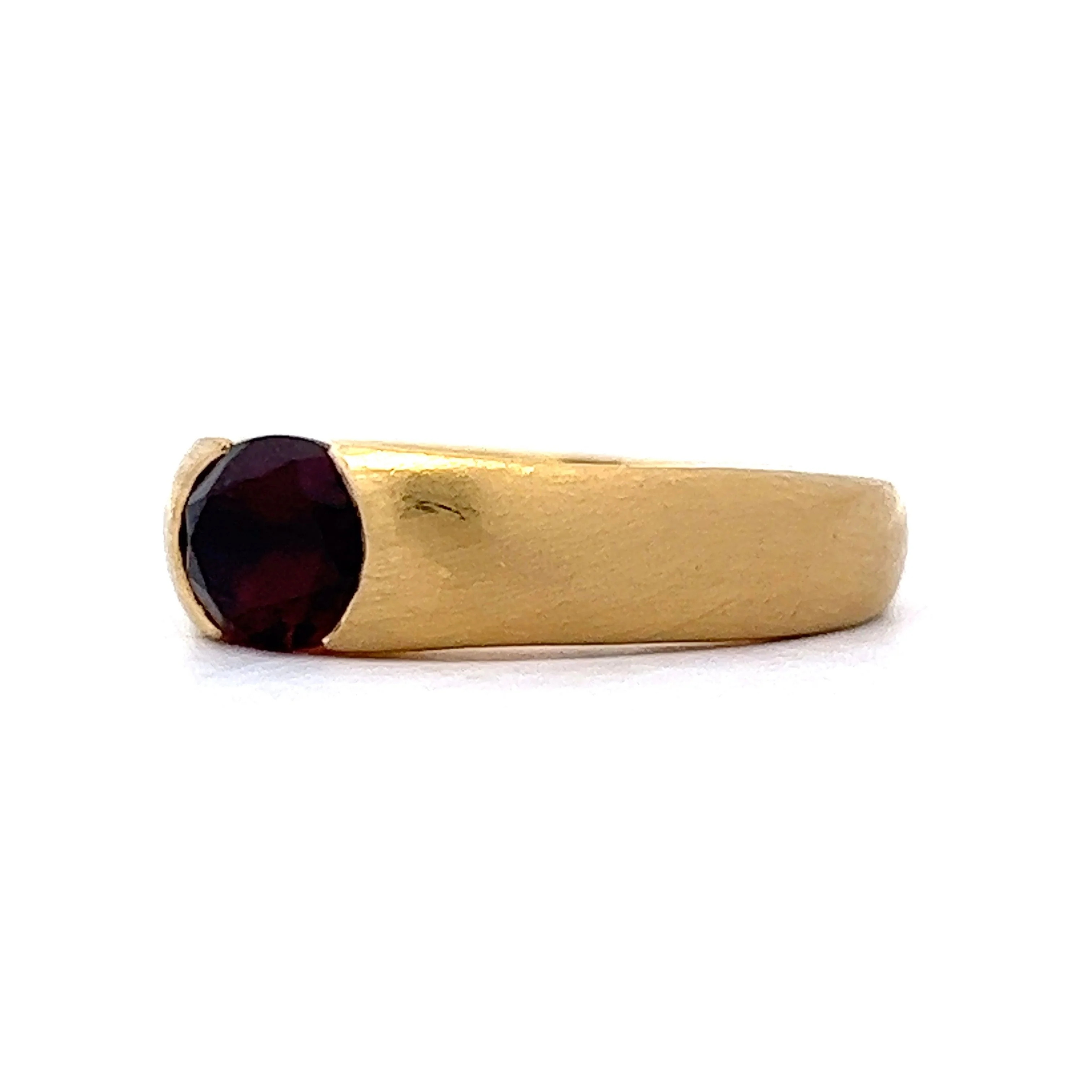 .95 Oval Garnet Stacking Ring in 18k Yellow Gold - Image 2