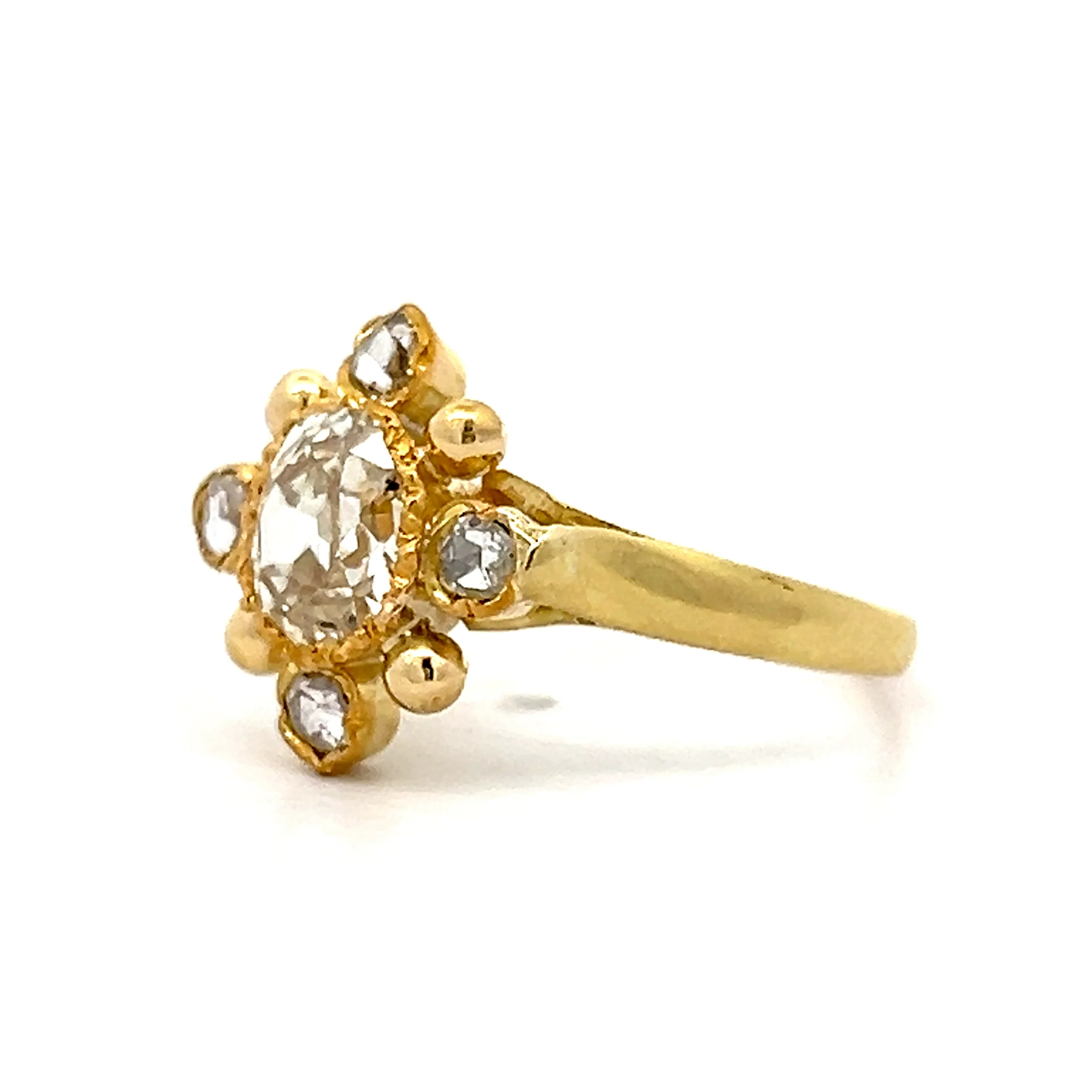 .95 Old Mine Diamond Halo Engagement Ring in 18k - Image 2