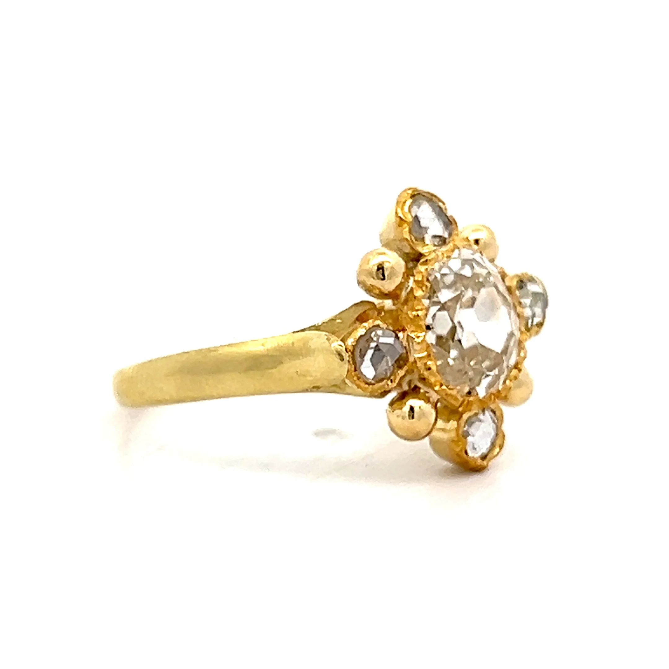 .95 Old Mine Diamond Halo Engagement Ring in 18k - Image 3