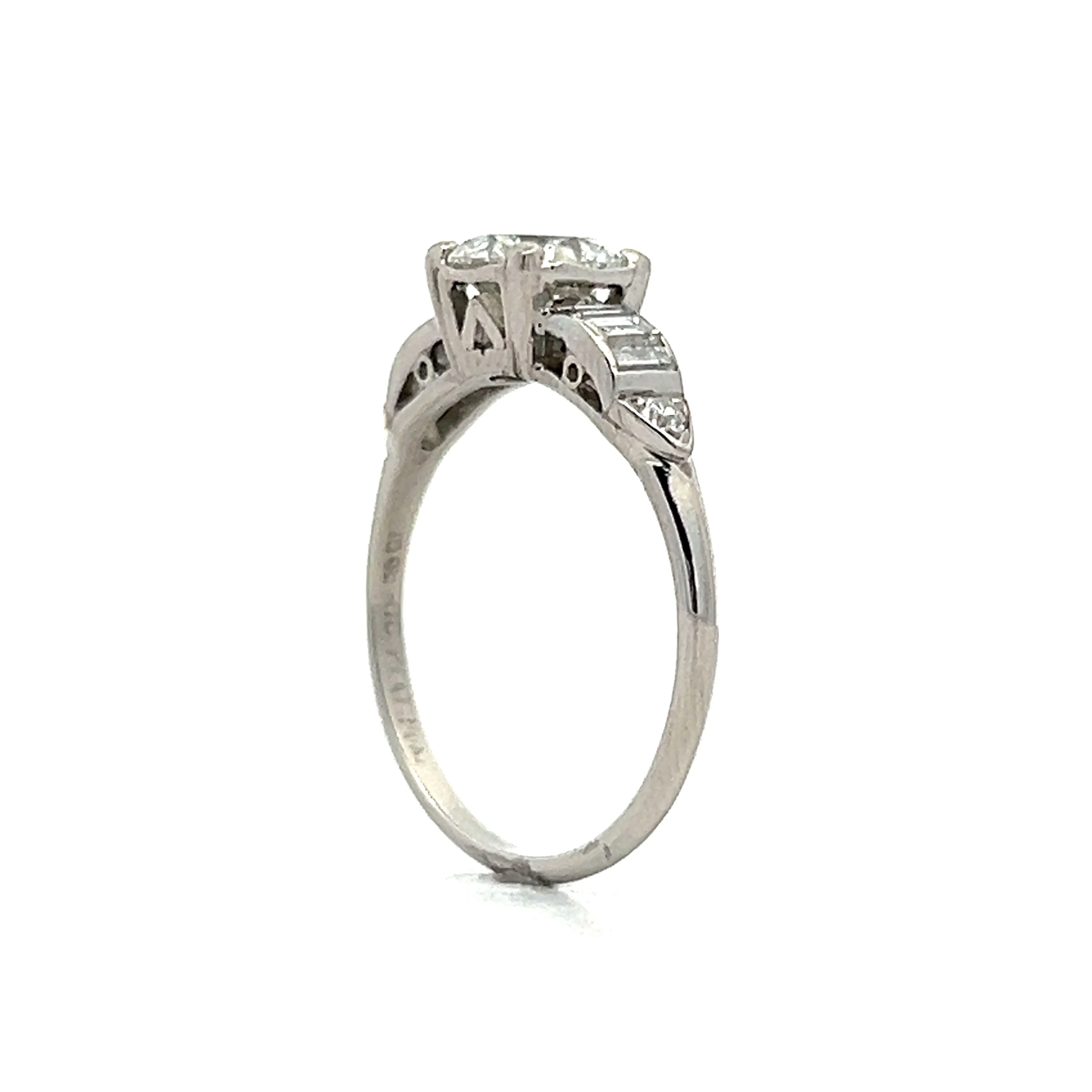 .96 Vintage Art Deco Diamond Engagement Ring in Platinum - Image 5