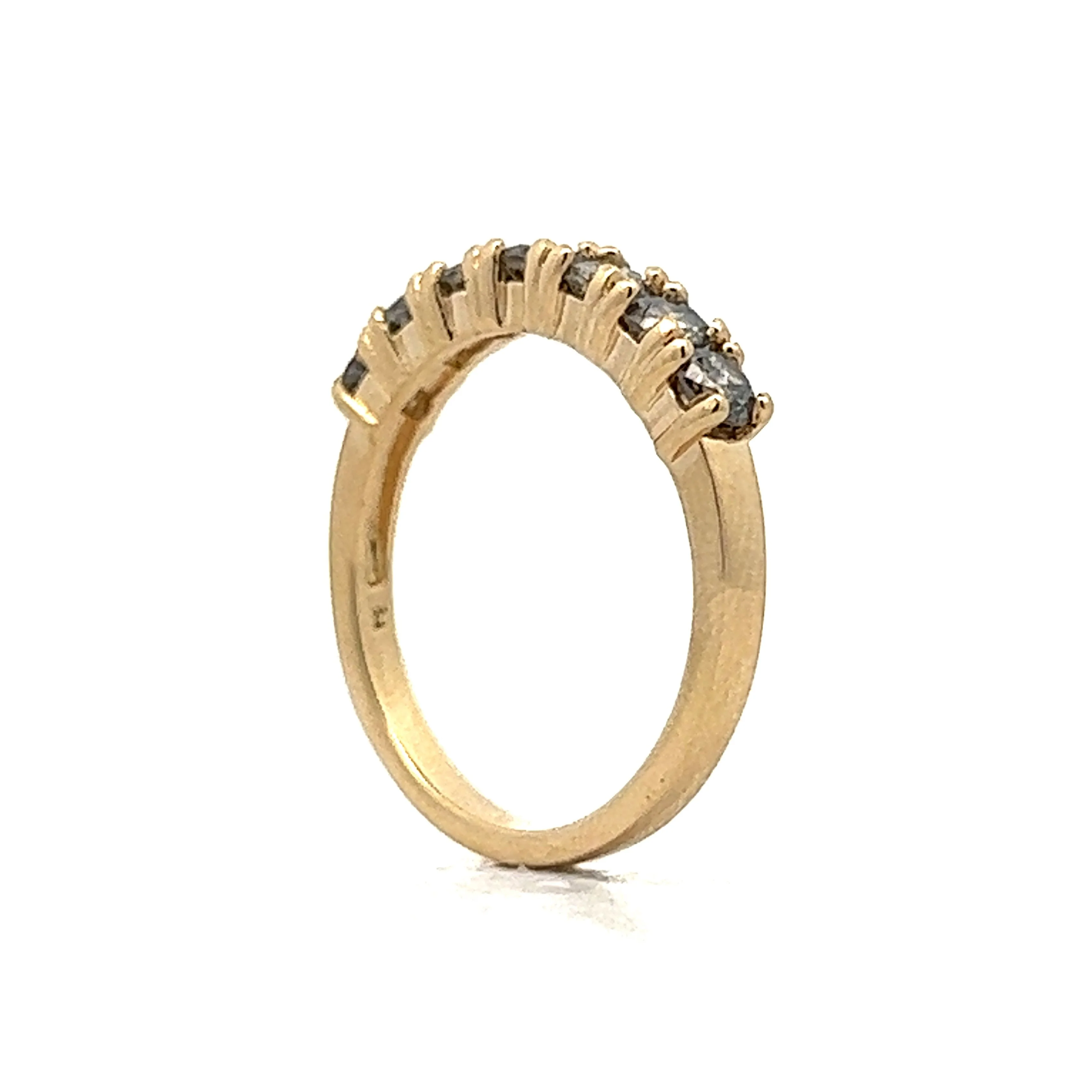 .98 Grey Diamond Wedding Band in 14k Yellow Gold - Image 5
