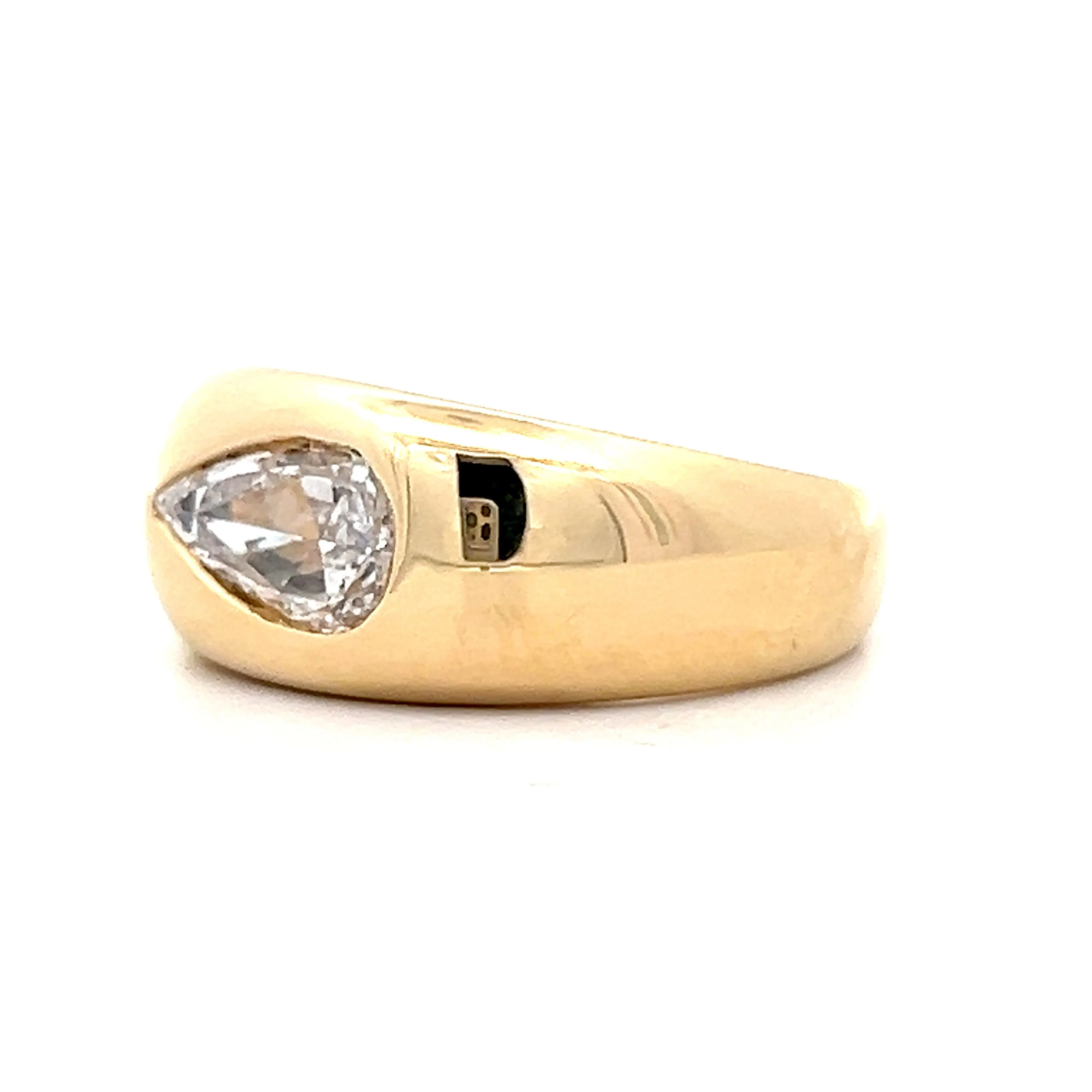 .98 Pear Shaped Rose Cut Diamond Ring in 18k - Image 2