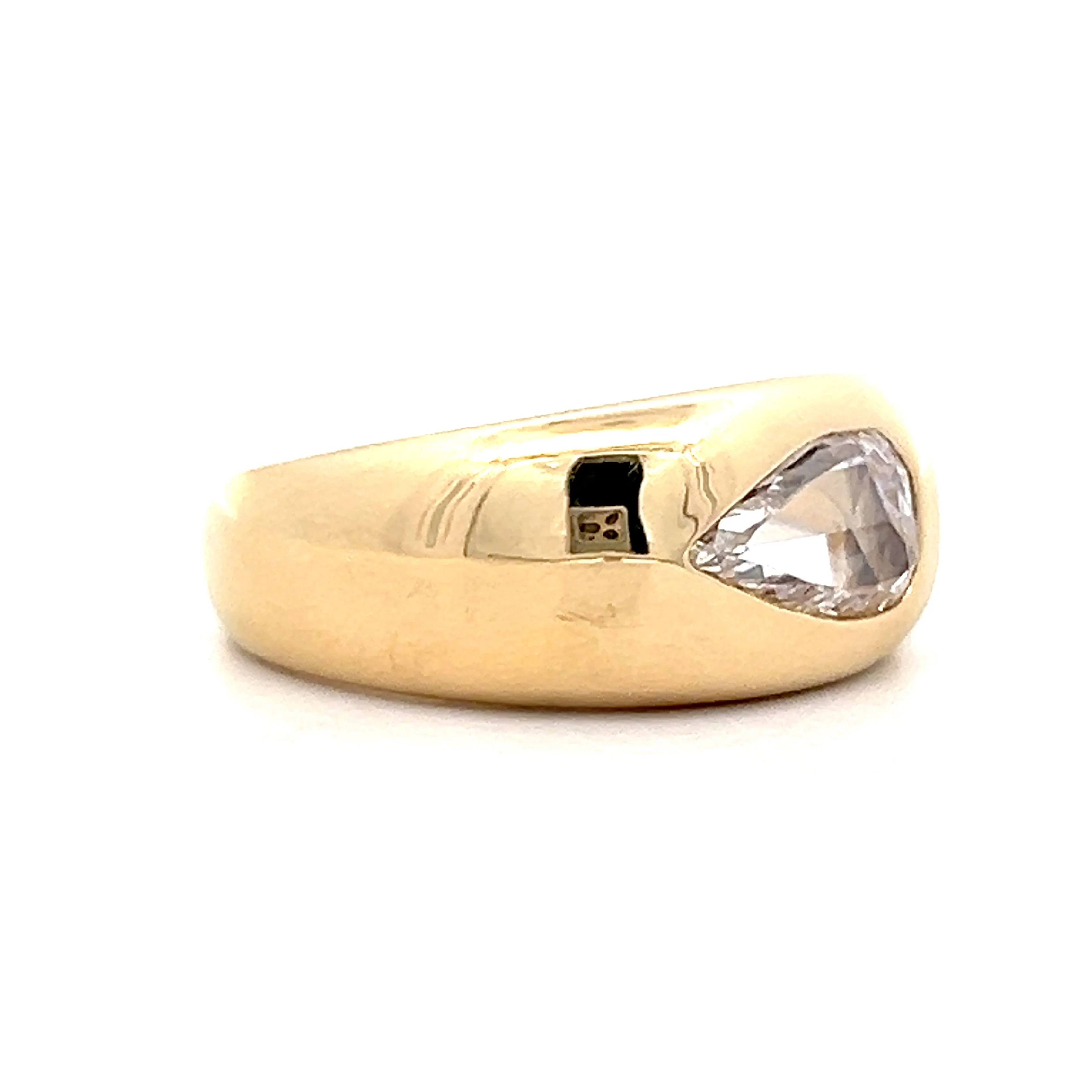 .98 Pear Shaped Rose Cut Diamond Ring in 18k - Image 3