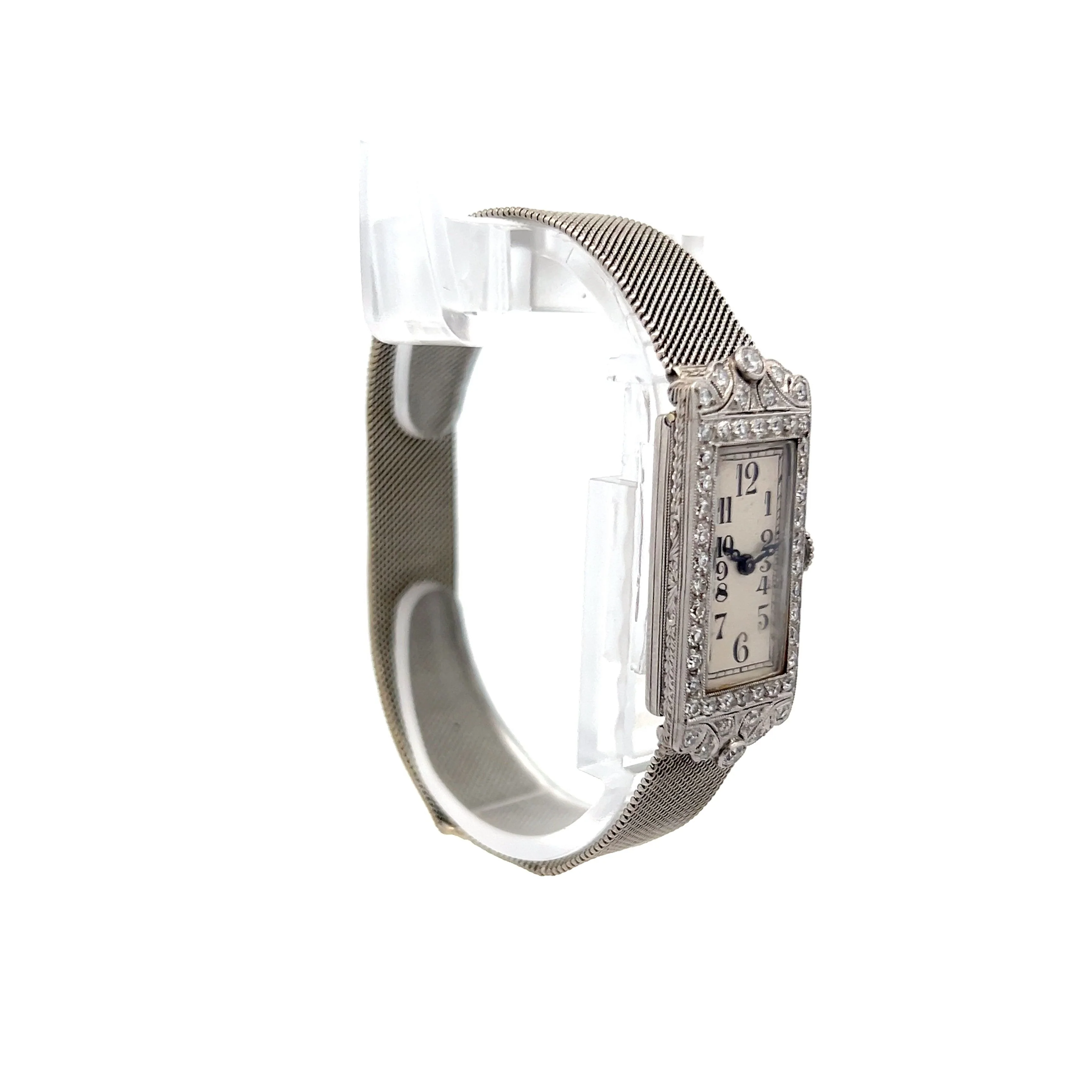 .99 Antique Art Deco Diamond Watch in Platinum & 18k - Image 3