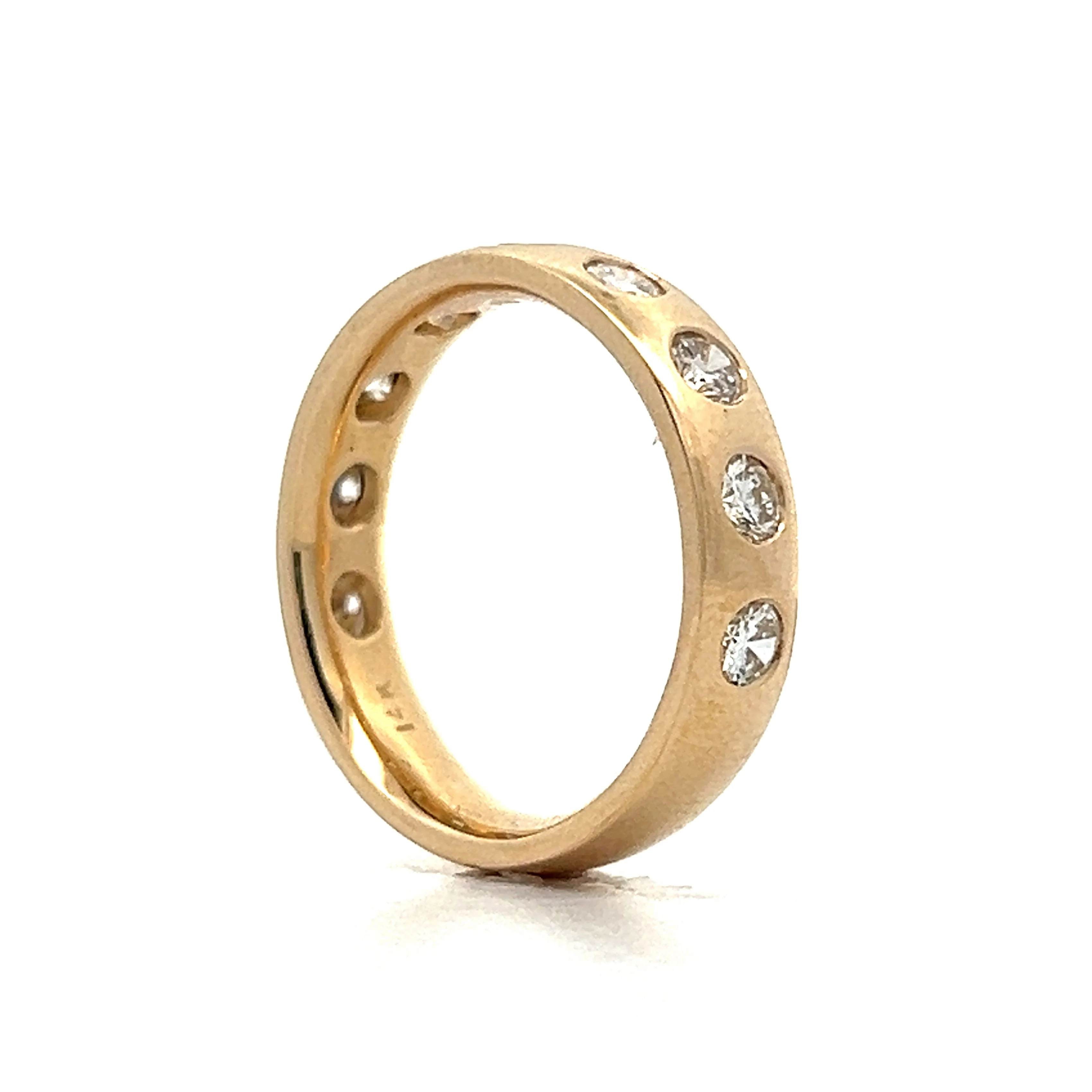 .99 Diamond Station Eternity Band in 14k Yellow Gold - Image 5