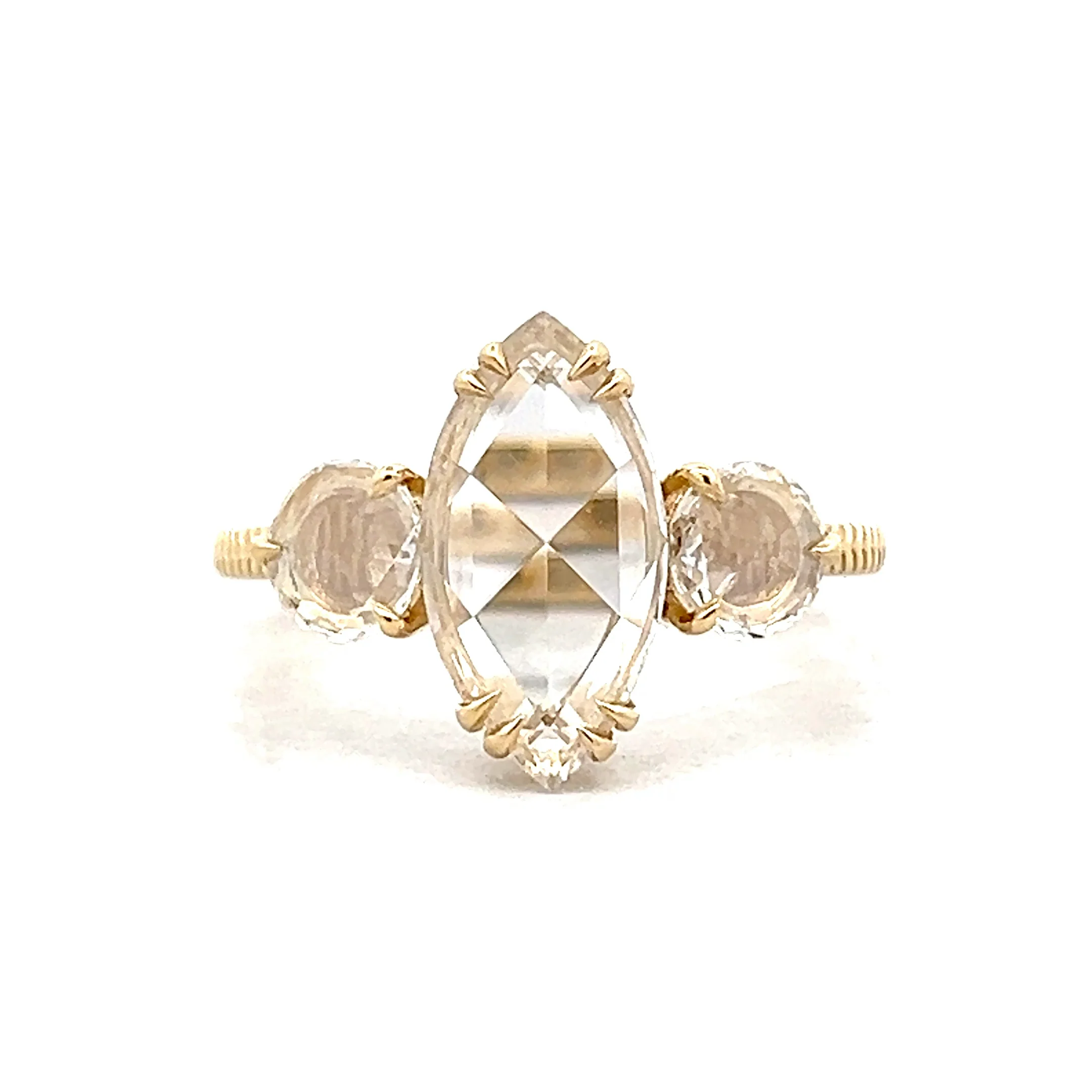 .99 Three Stone Marquise Diamond Engagement Ring 14k