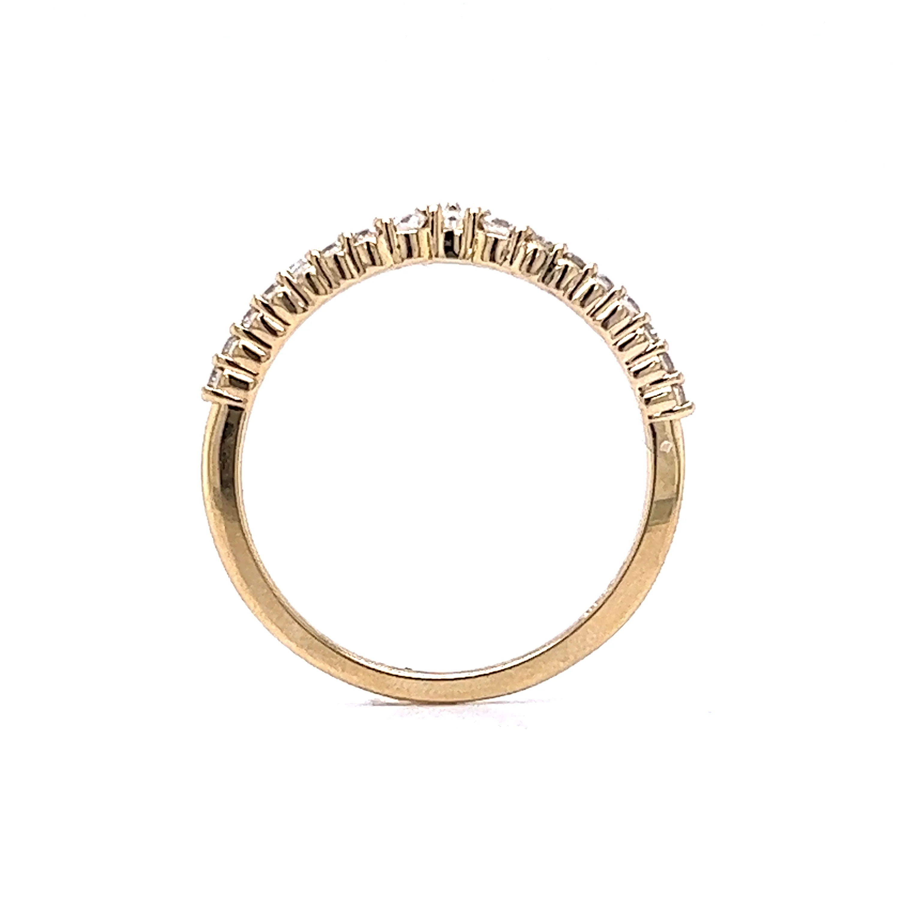 Accented Contour Diamond Wedding Band in 14k Yellow Gold - Image 4