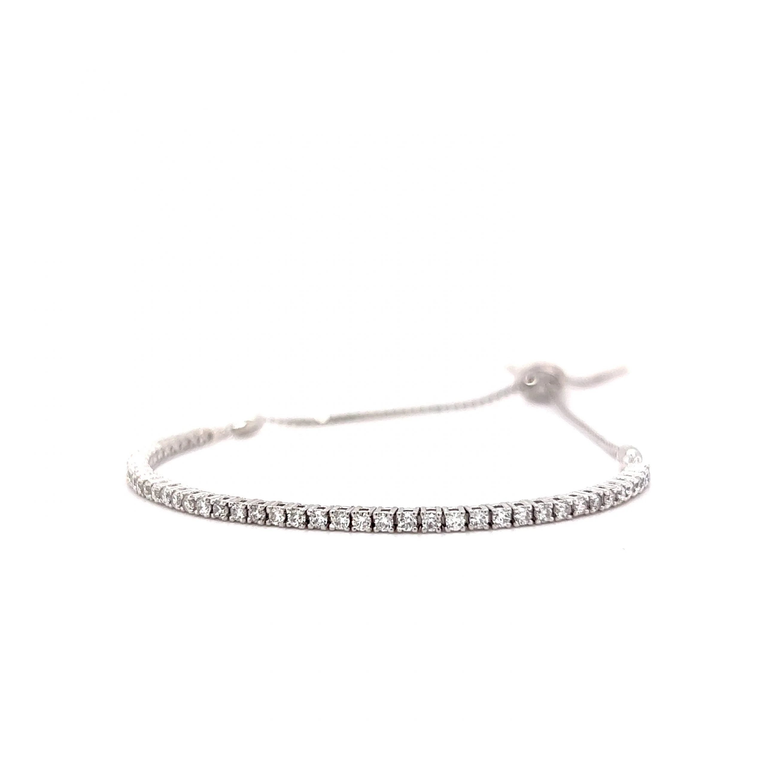 Adjustable Diamond Tennis Bracelet in 14k White Gold - Image 2