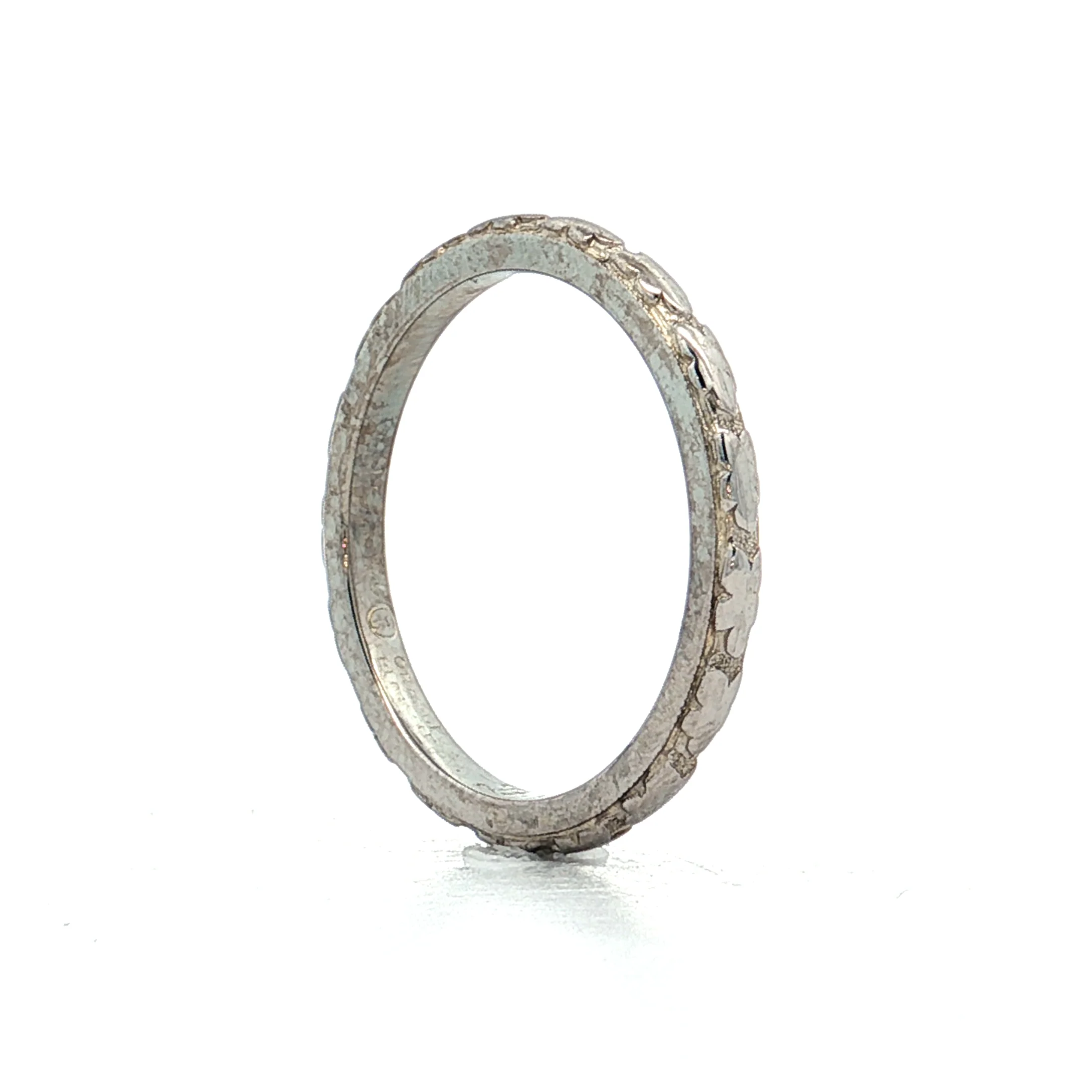 Antique 1920s Orange Blossom Wedding Band 18k - Image 5