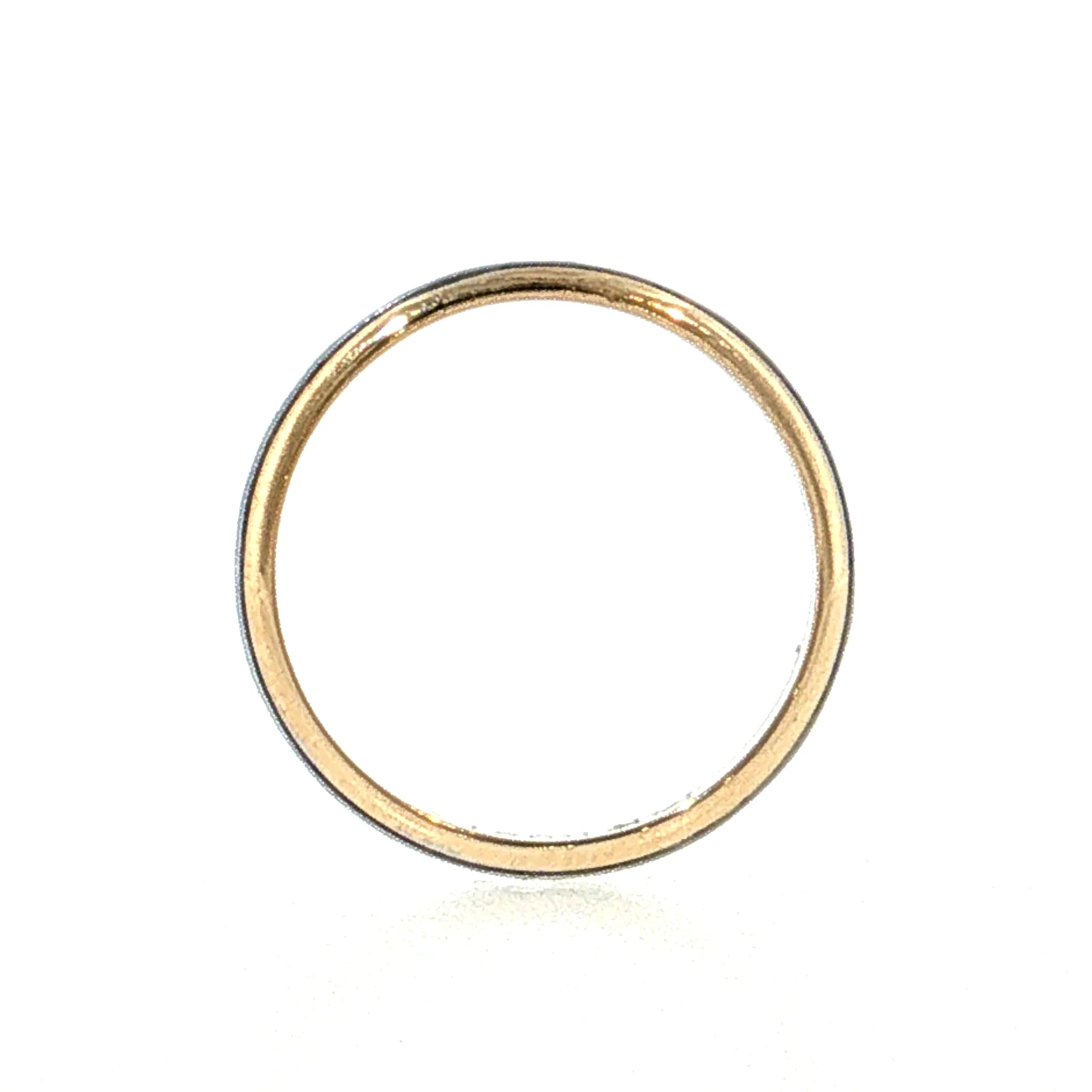 Antique Art Deco Engraved Wedding Band 14k Two-Tone Gold - Image 4