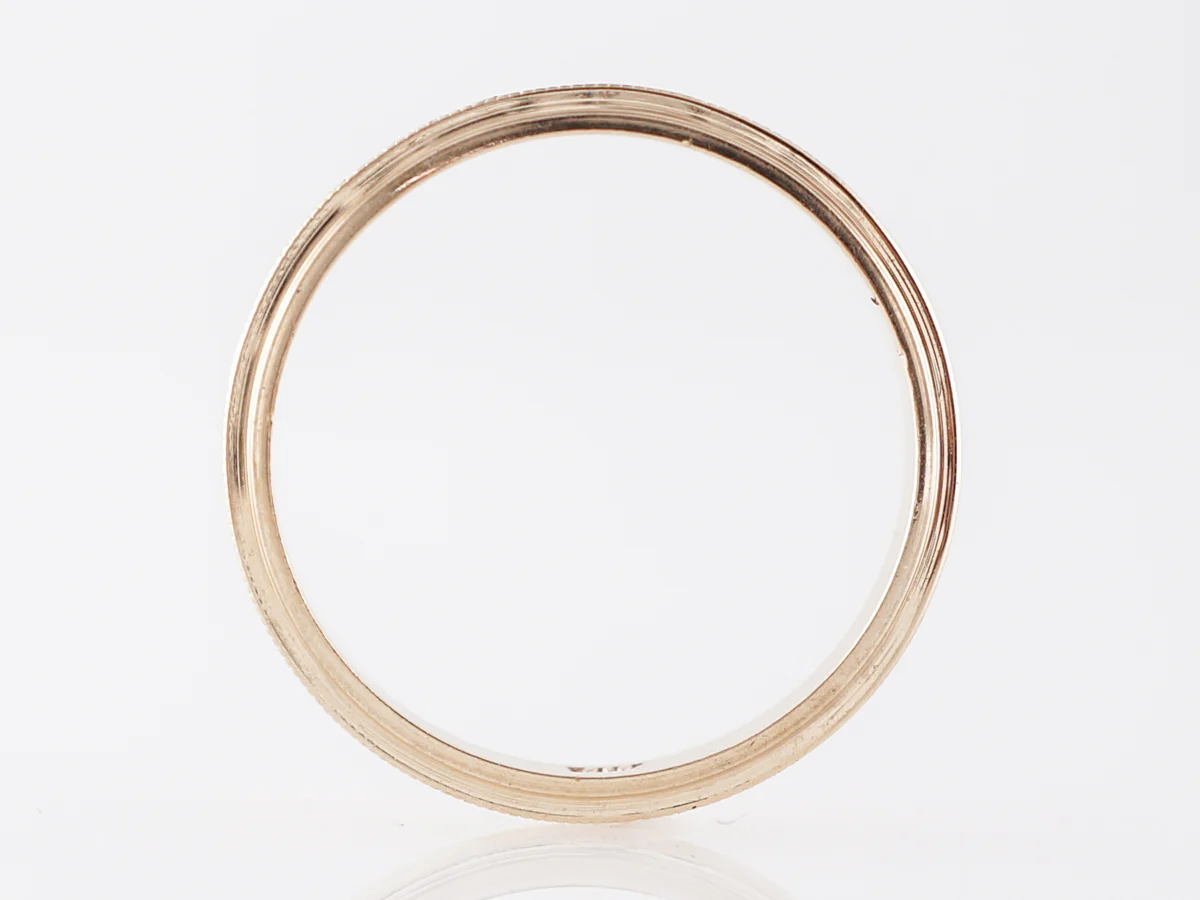 Antique Art Deco Engraved Wedding Band in Yellow Gold - Image 4
