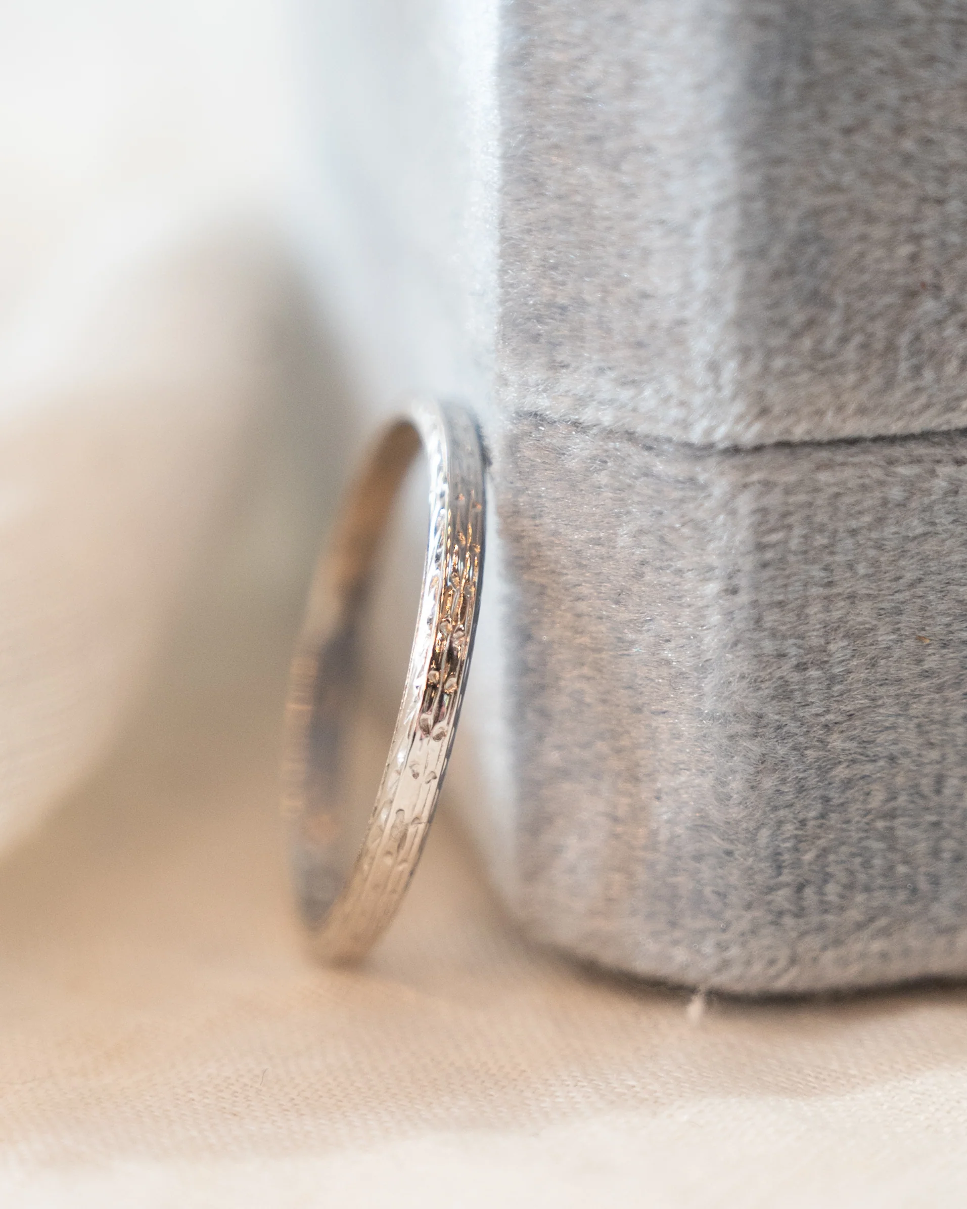 Antique Art Deco Mens Wedding Band 18k White Gold - Image 6