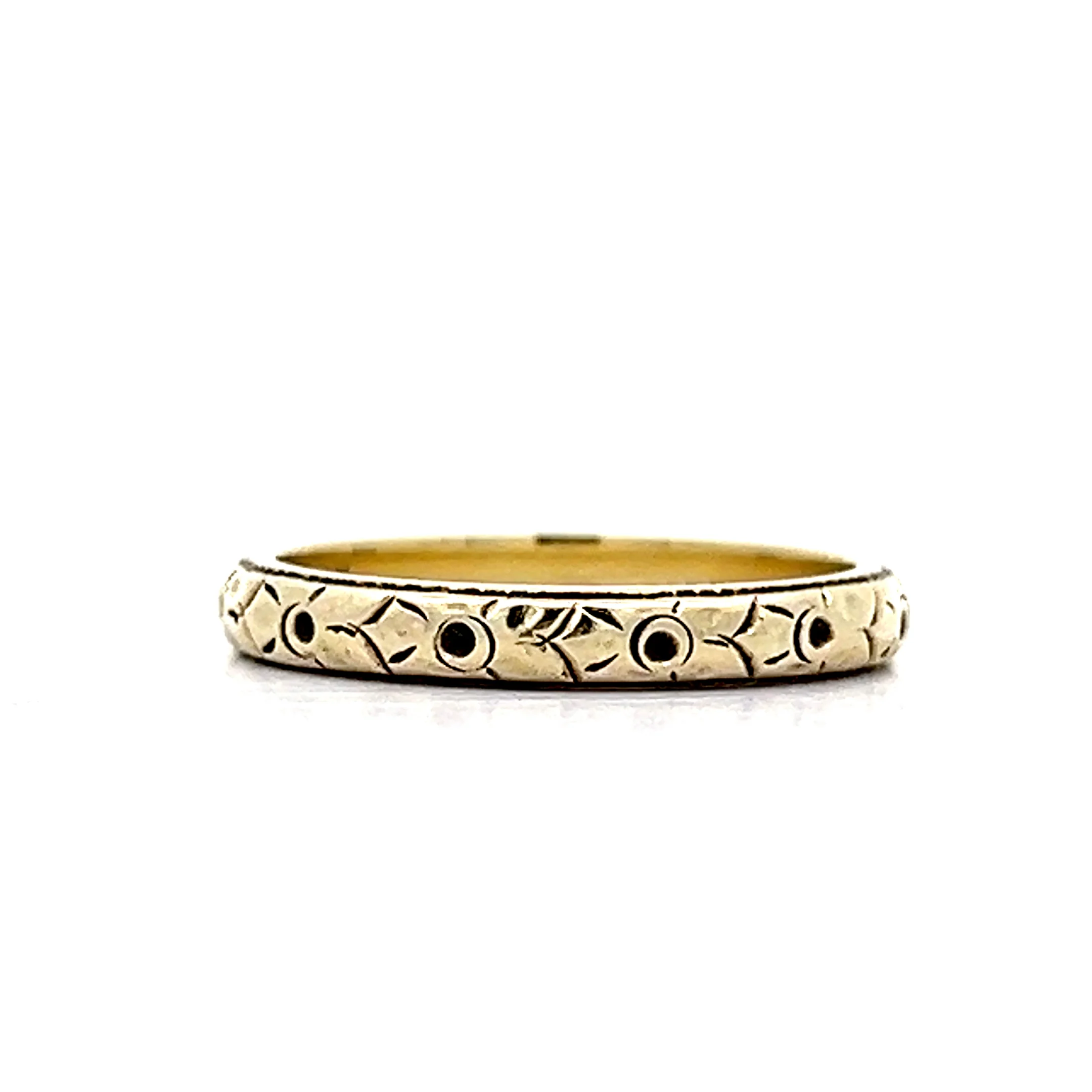 Antique Art Deco Orange Blossom Floral Band in 14k - Image 3