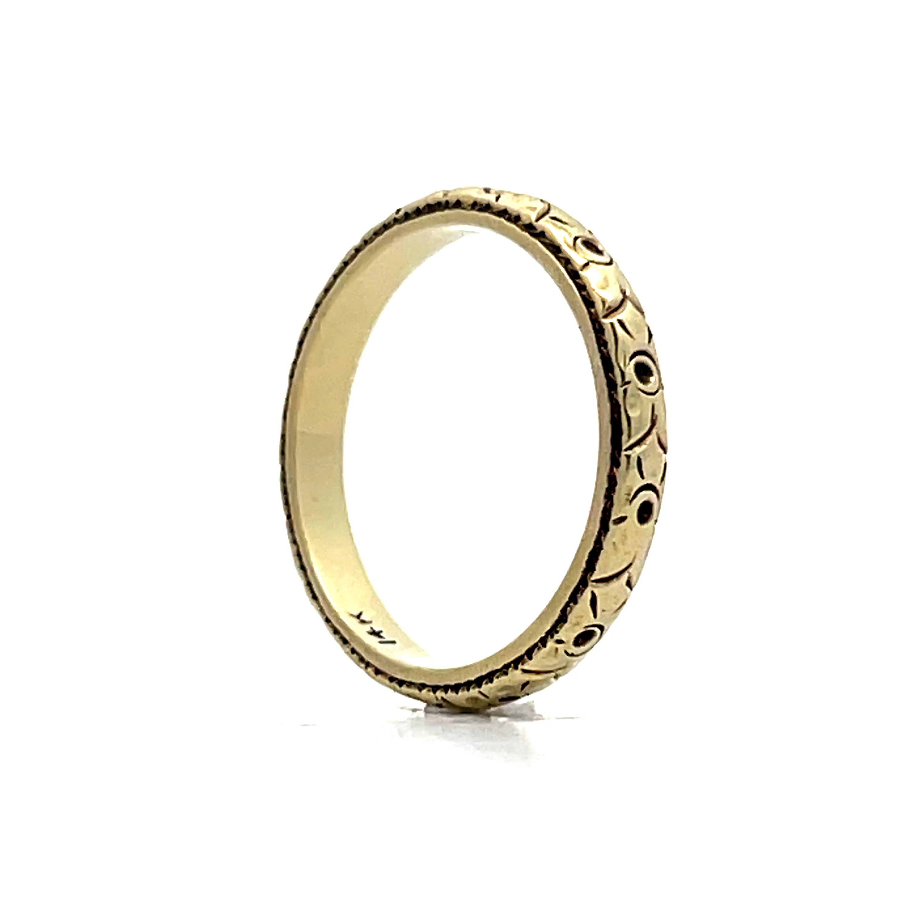 Antique Art Deco Orange Blossom Floral Band in 14k - Image 5