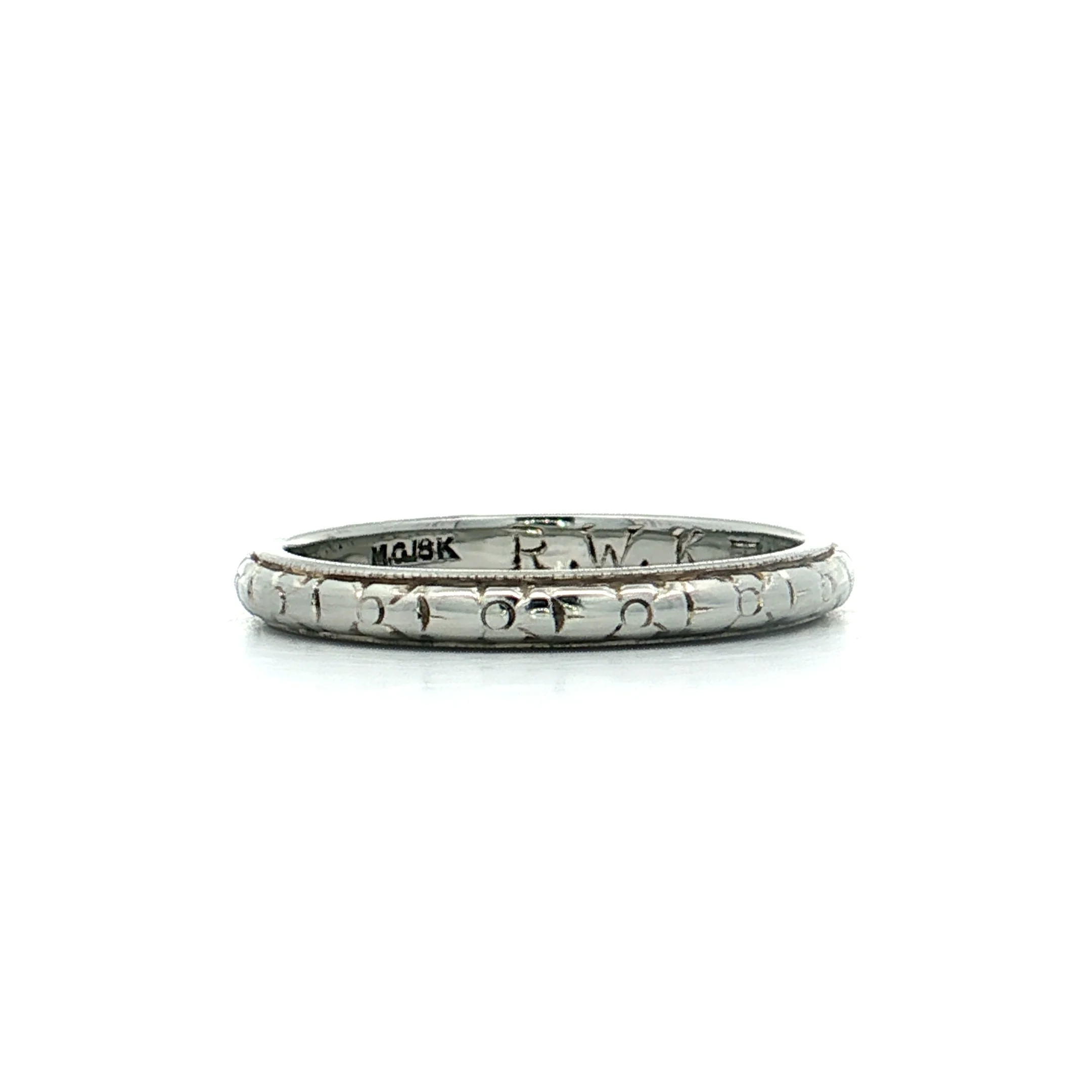 Antique Art Deco Orange Blossom Wedding Band 18k - Image 2