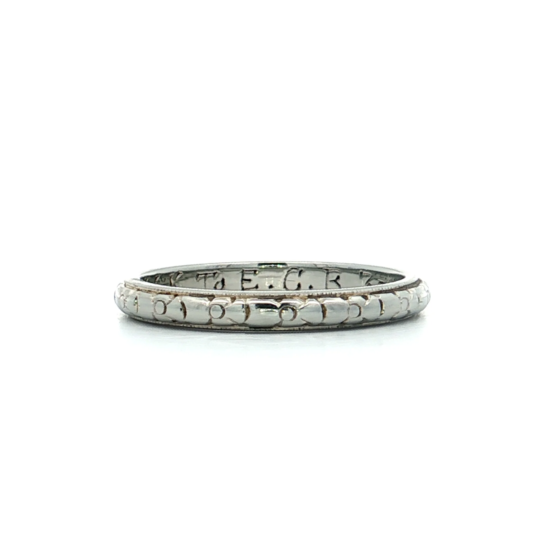 Antique Art Deco Orange Blossom Wedding Band 18k - Image 3