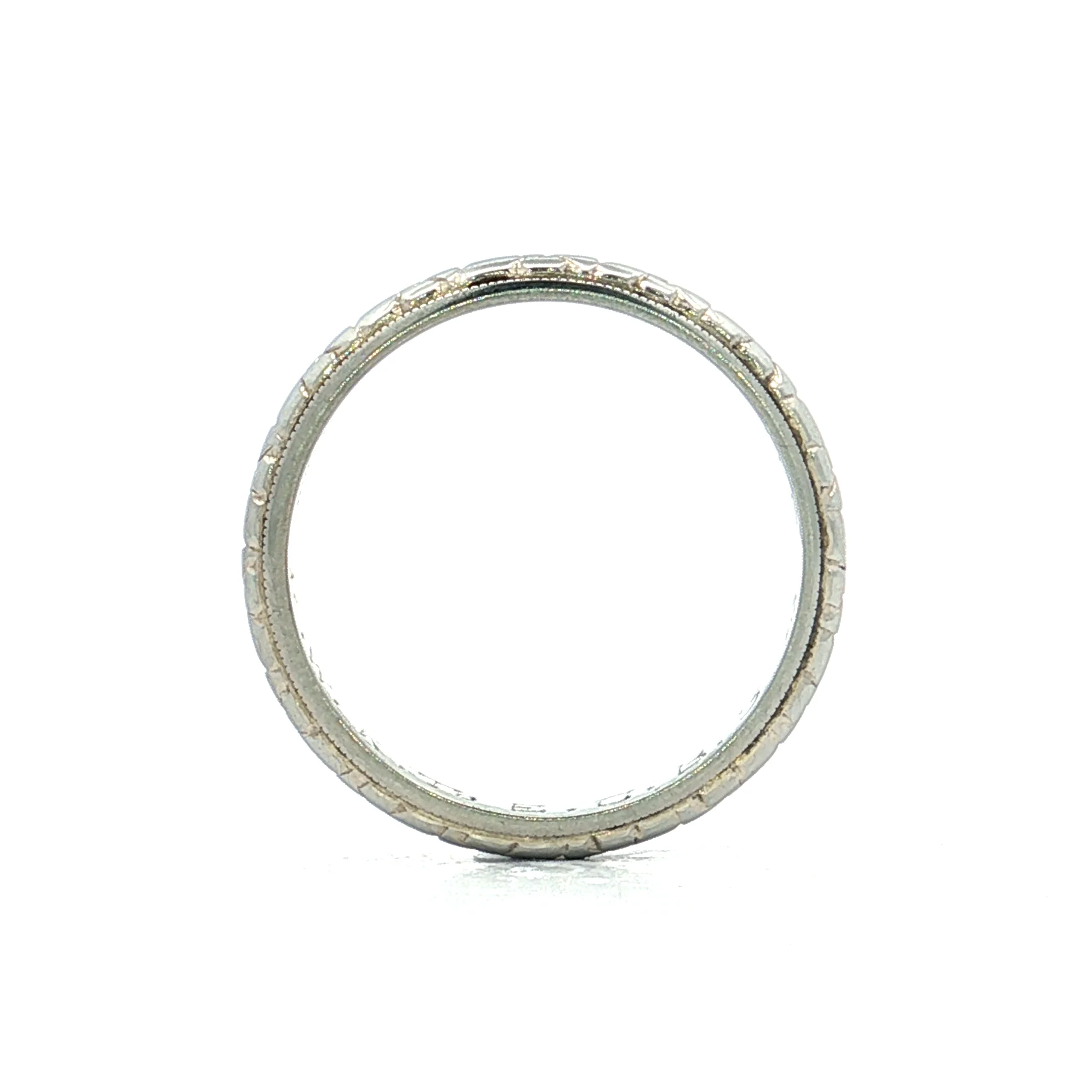Antique Art Deco Orange Blossom Wedding Band 18k - Image 4