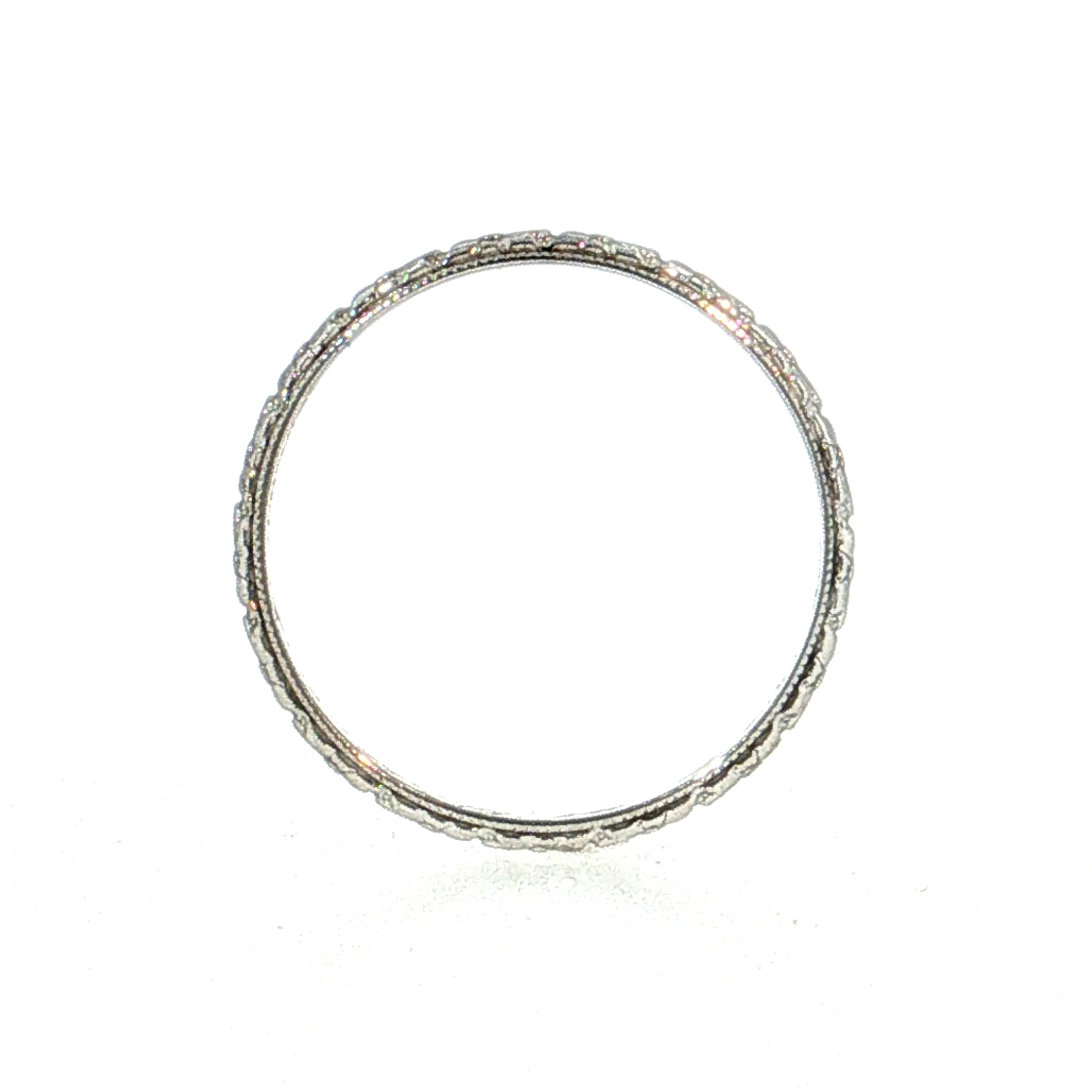 Antique Art Deco Orange Blossom Wedding Band 18k White Gold - Image 4