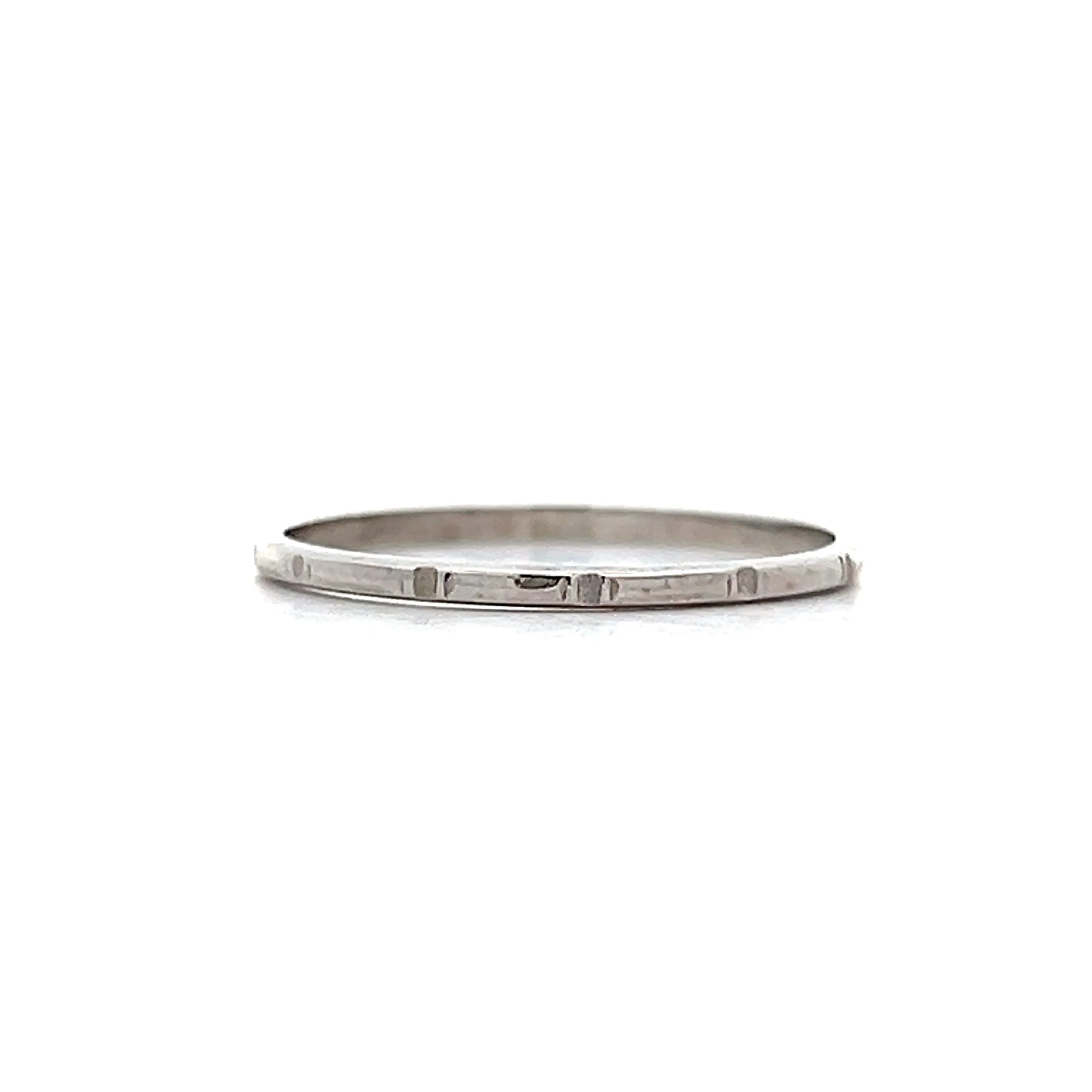 Antique Art Deco Simple Engraved Wedding Band in 14k - Image 2