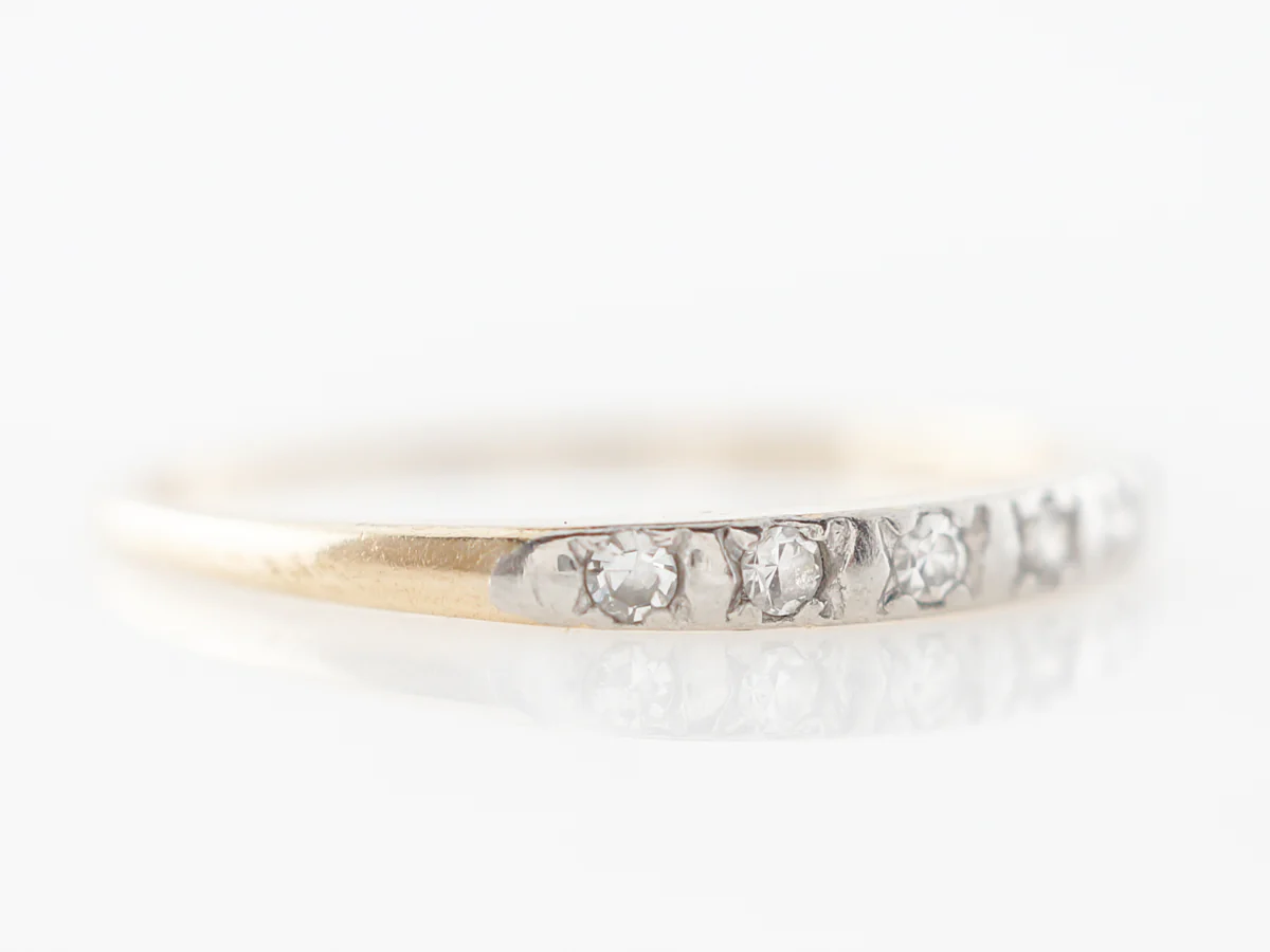 Antique Diamond Wedding Band Art Deco in 14k Yellow Gold - Image 3