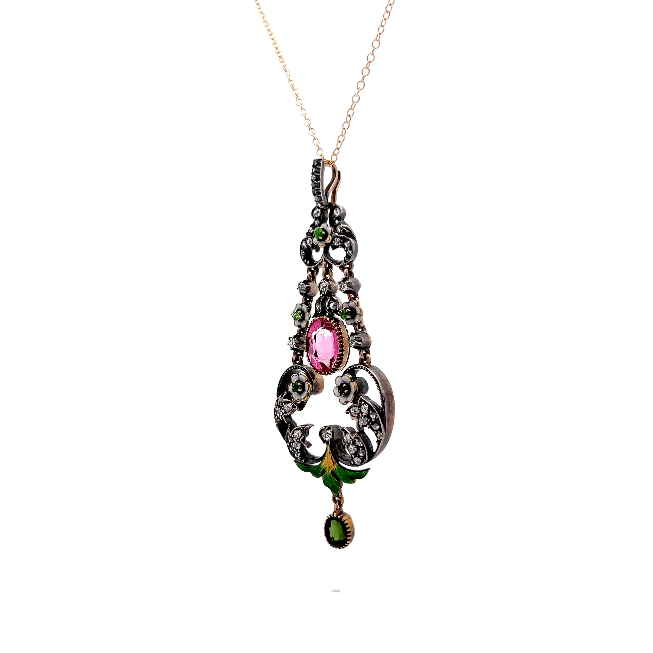 Antique Edwardian Suffragette Pendant in Yellow Gold & Sterling - Image 2