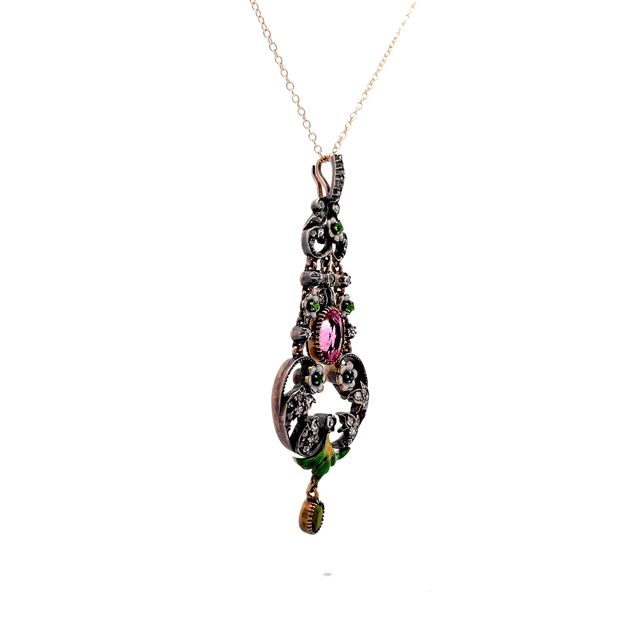Antique Edwardian Suffragette Pendant in Yellow Gold & Sterling - Image 3