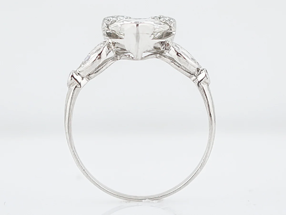 Antique Engagement Ring Art Deco 1.06 Old European Cut Diamond in Platinum - Image 5
