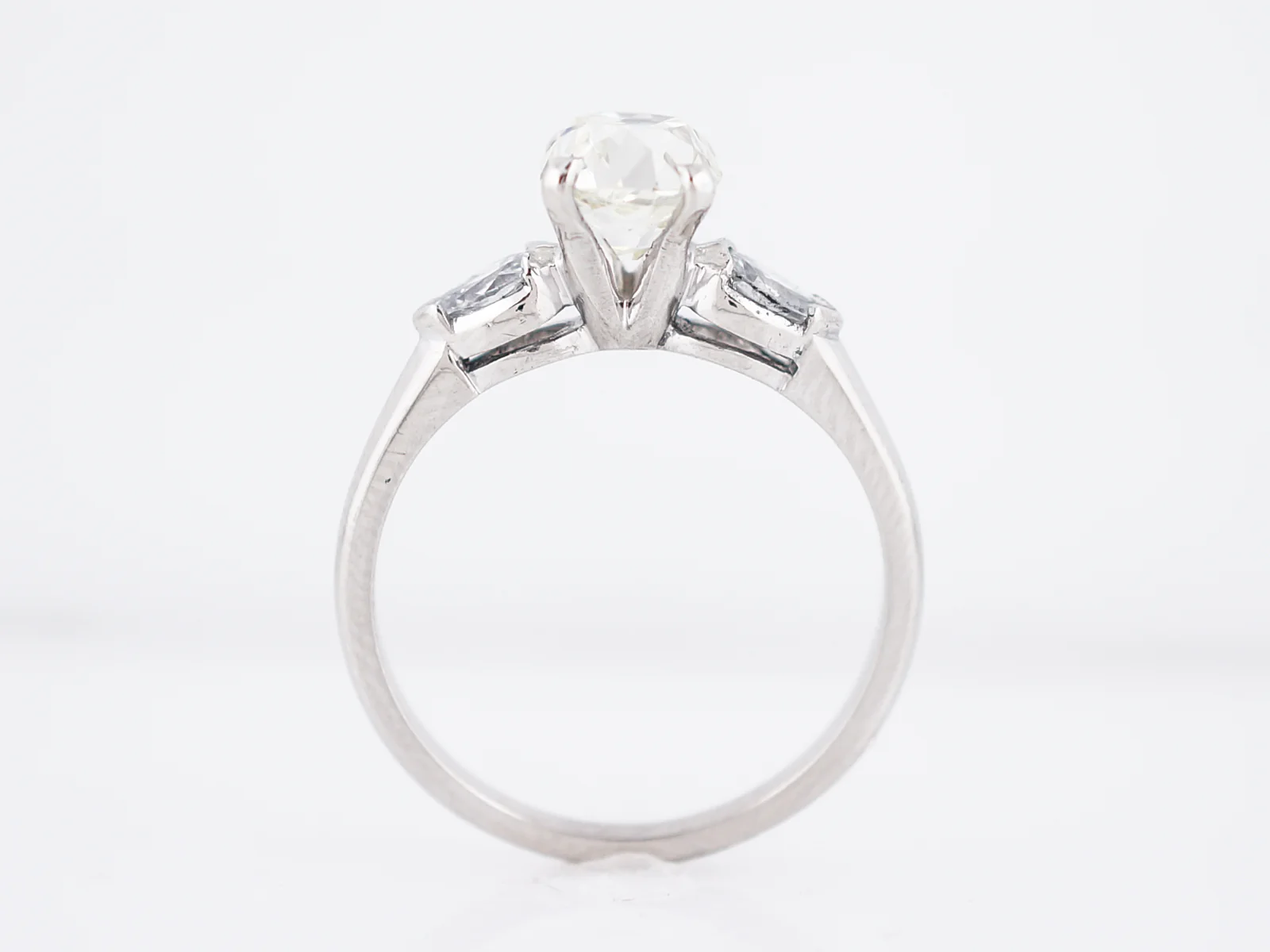 Antique Engagement Ring Art Deco 1.38 Old Mine Cushion Cut Diamond in Platinum - Image 6