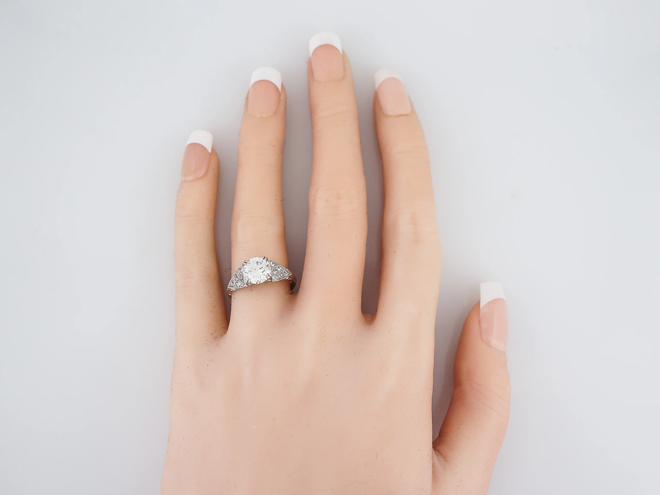 Antique Engagement Ring Art Deco 1.50 GIA Certified Round Brilliant Cut Diamond in Platinum - Image 7