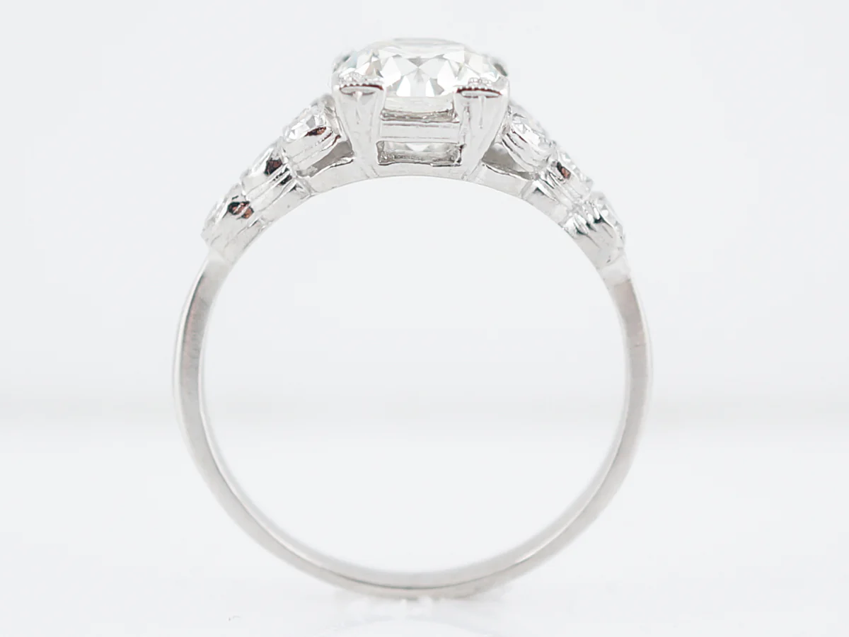 Antique Engagement Ring Art Deco 1.53 Old European Cut Diamond in Platinum - Image 4