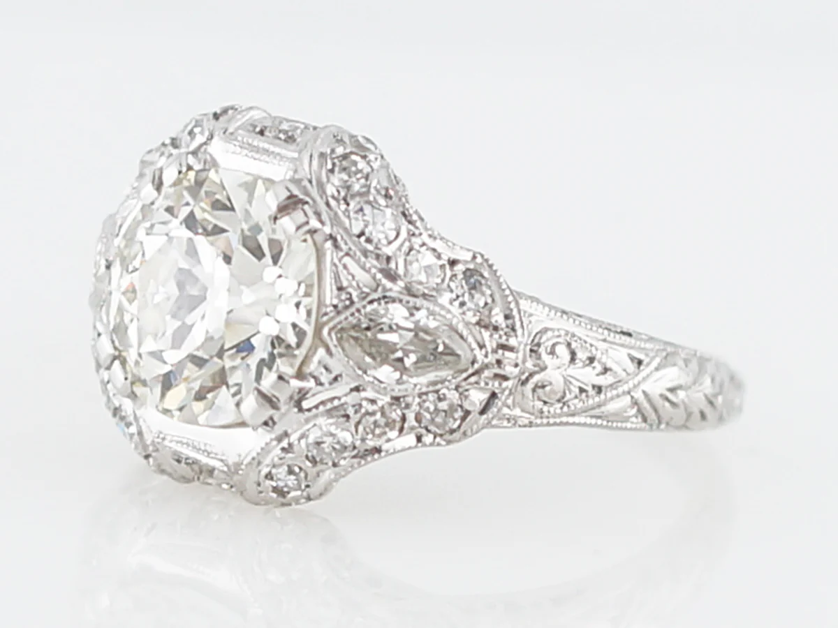 Antique Engagement Ring Art Deco 1.97 GIA Round Brilliant Cut Diamond in Platinum - Image 2