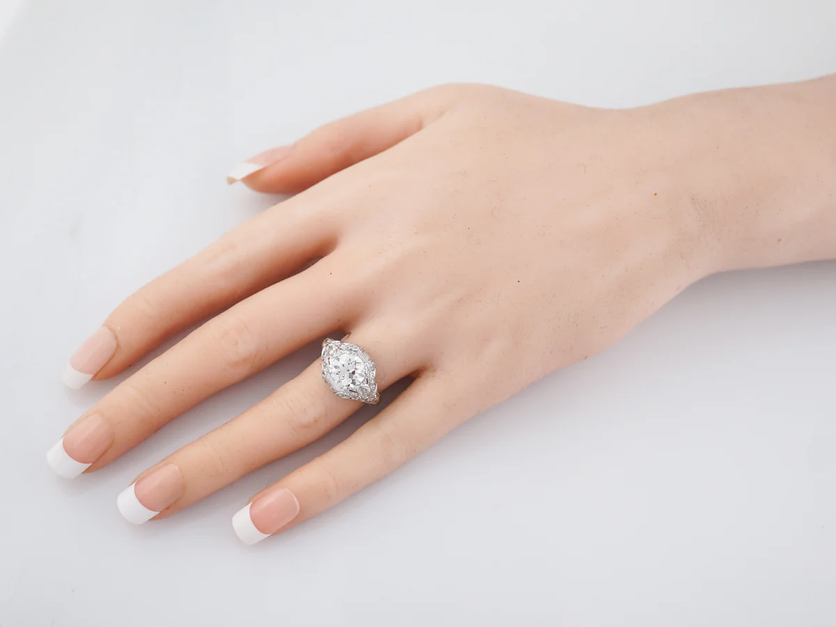 Antique Engagement Ring Art Deco 1.97 GIA Round Brilliant Cut Diamond in Platinum - Image 7