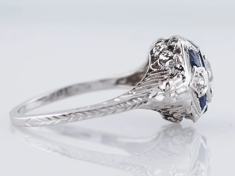 Antique Engagement Ring Art Deco .51ct Old European Cut Diamond in 18k White Gold - Image 4