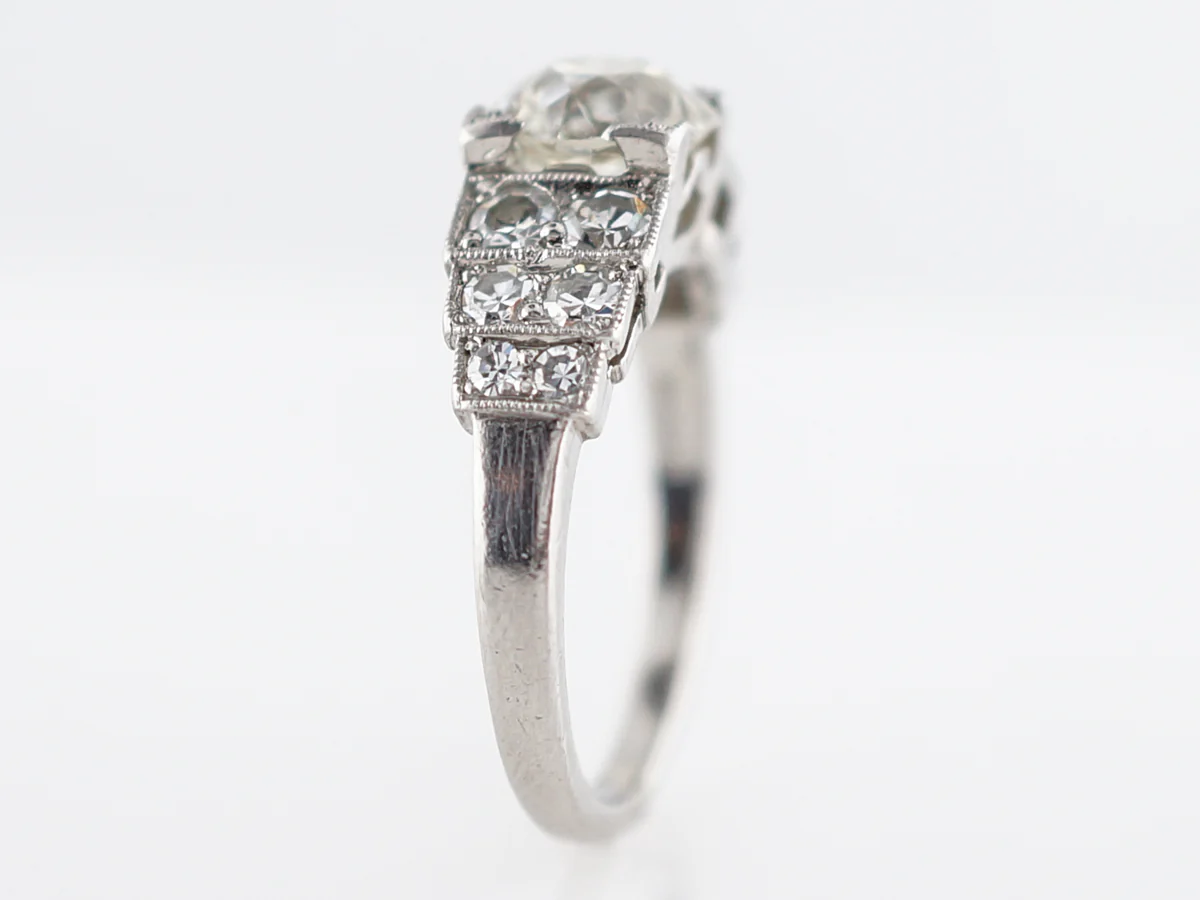 Antique Engagement Ring Art Deco GIA 1.25 Old European Cut Diamond in Platinum - Image 6