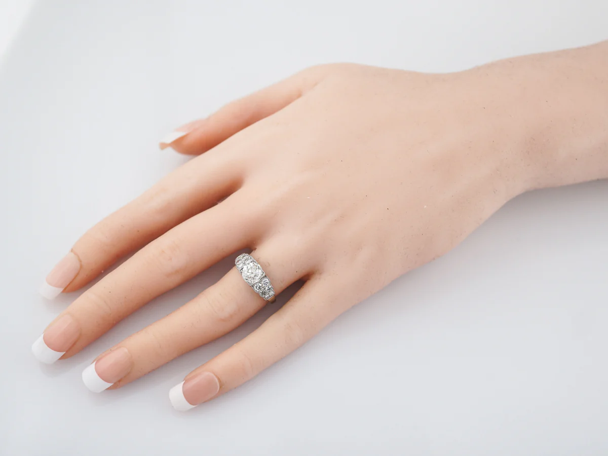 Antique Engagement Ring Art Deco GIA 1.25 Old European Cut Diamond in Platinum - Image 8